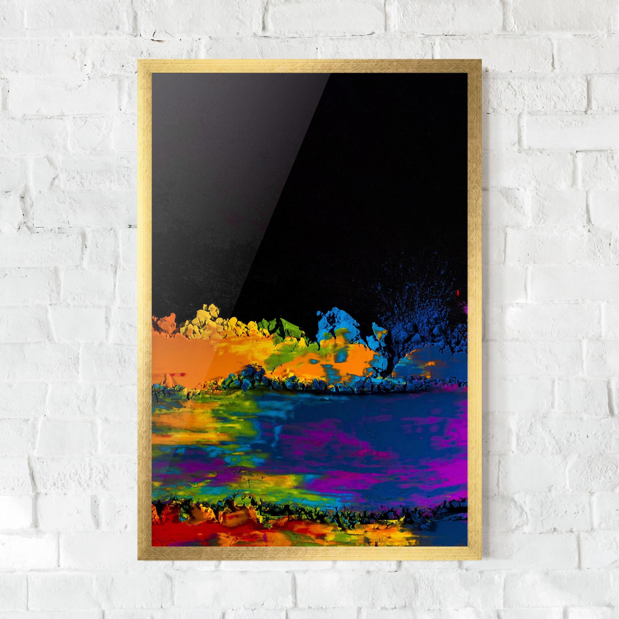 Keretezett Poszter Mixed Holi Colors mockup 0