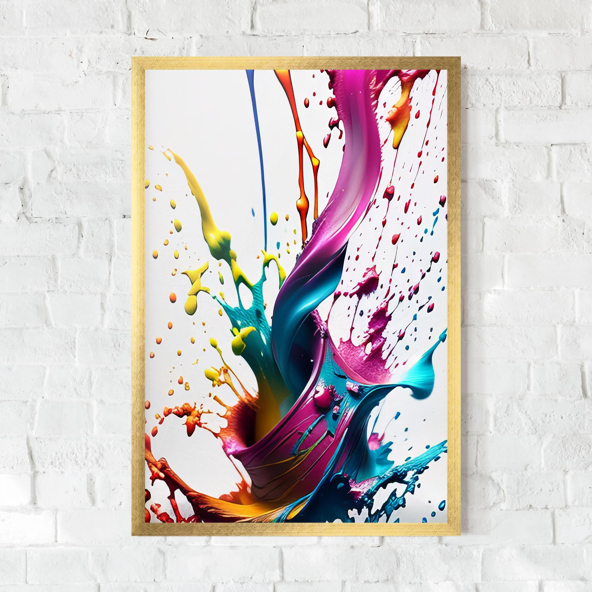 Keretezett Poszter Purple Blue Splash mockup 0