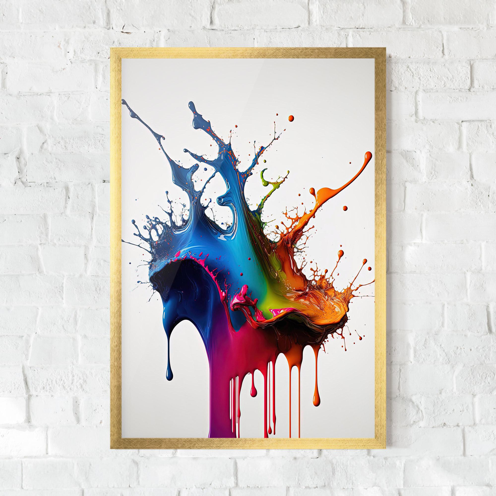 Keretezett Poszter Yellow Blue Floating mockup 0