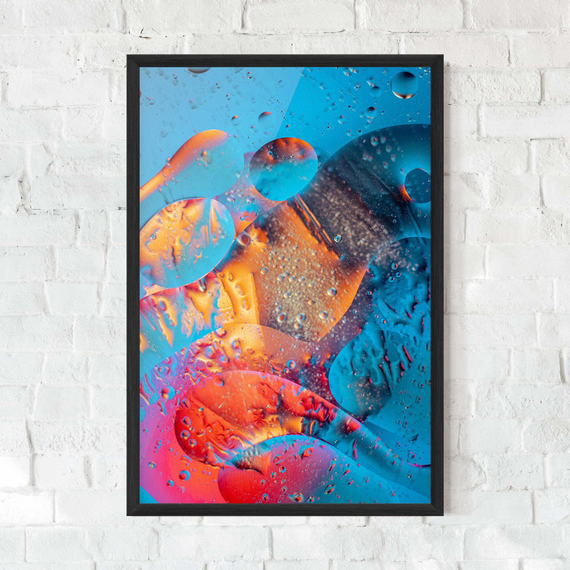 Keretezett Poszter Blue Orange Drops mockup 0