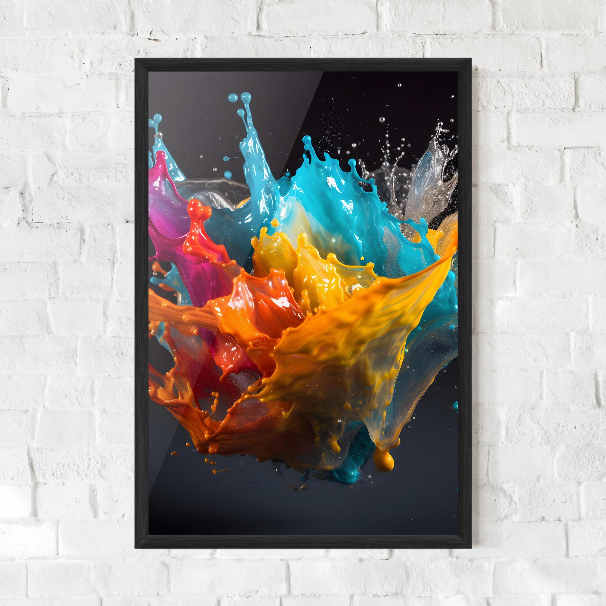 Keretezett Poszter Colorful Splash Floating mockup 0