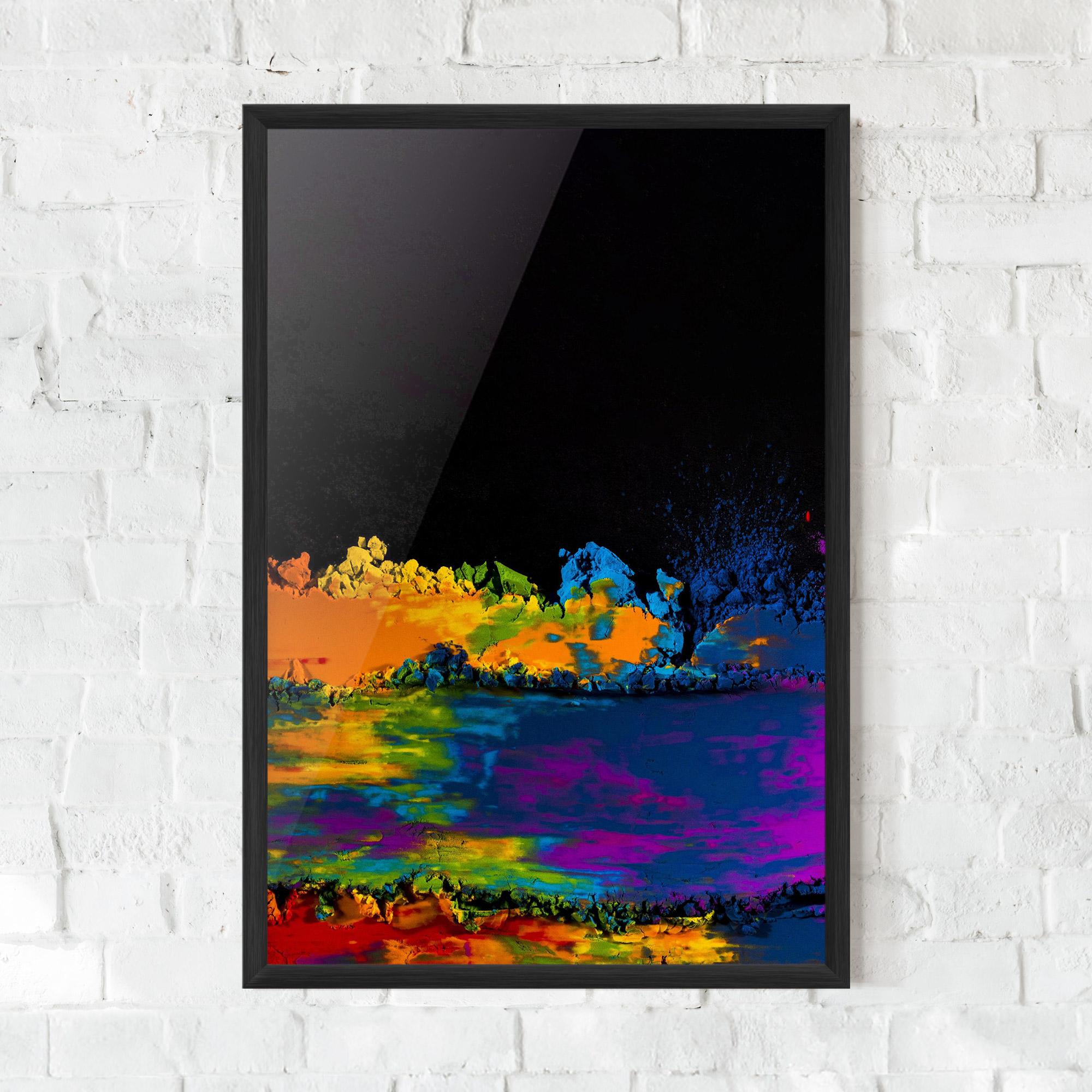 Keretezett Poszter Mixed Holi Colors mockup 0