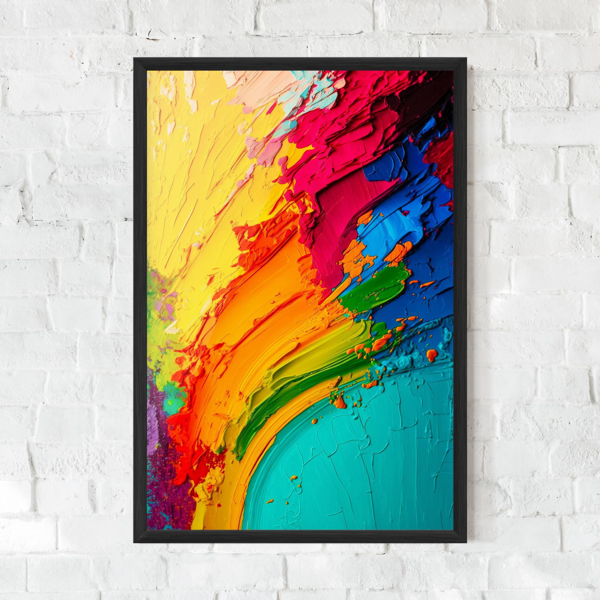 Keretezett Poszter Multicolored Painting mockup 0