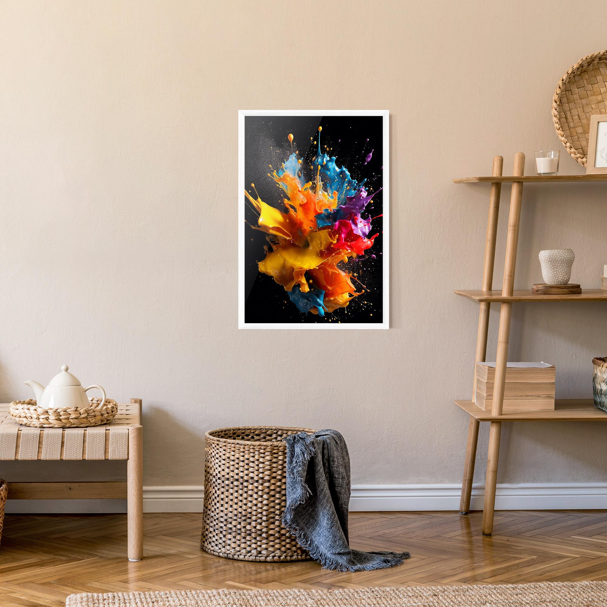 Keretezett Poszter Colors Splashing mockup 9