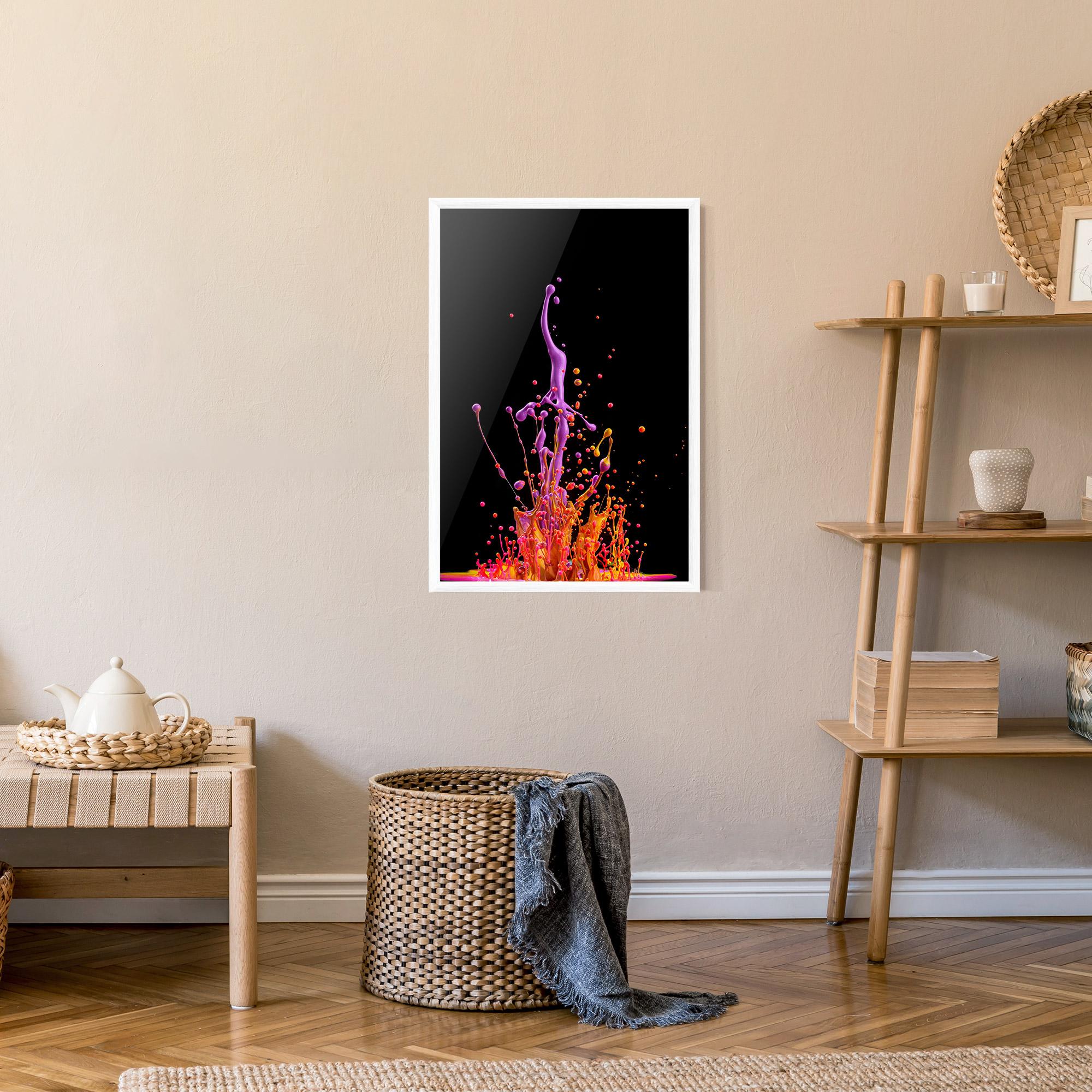 Keretezett Poszter Dancing Colored Paint mockup 9