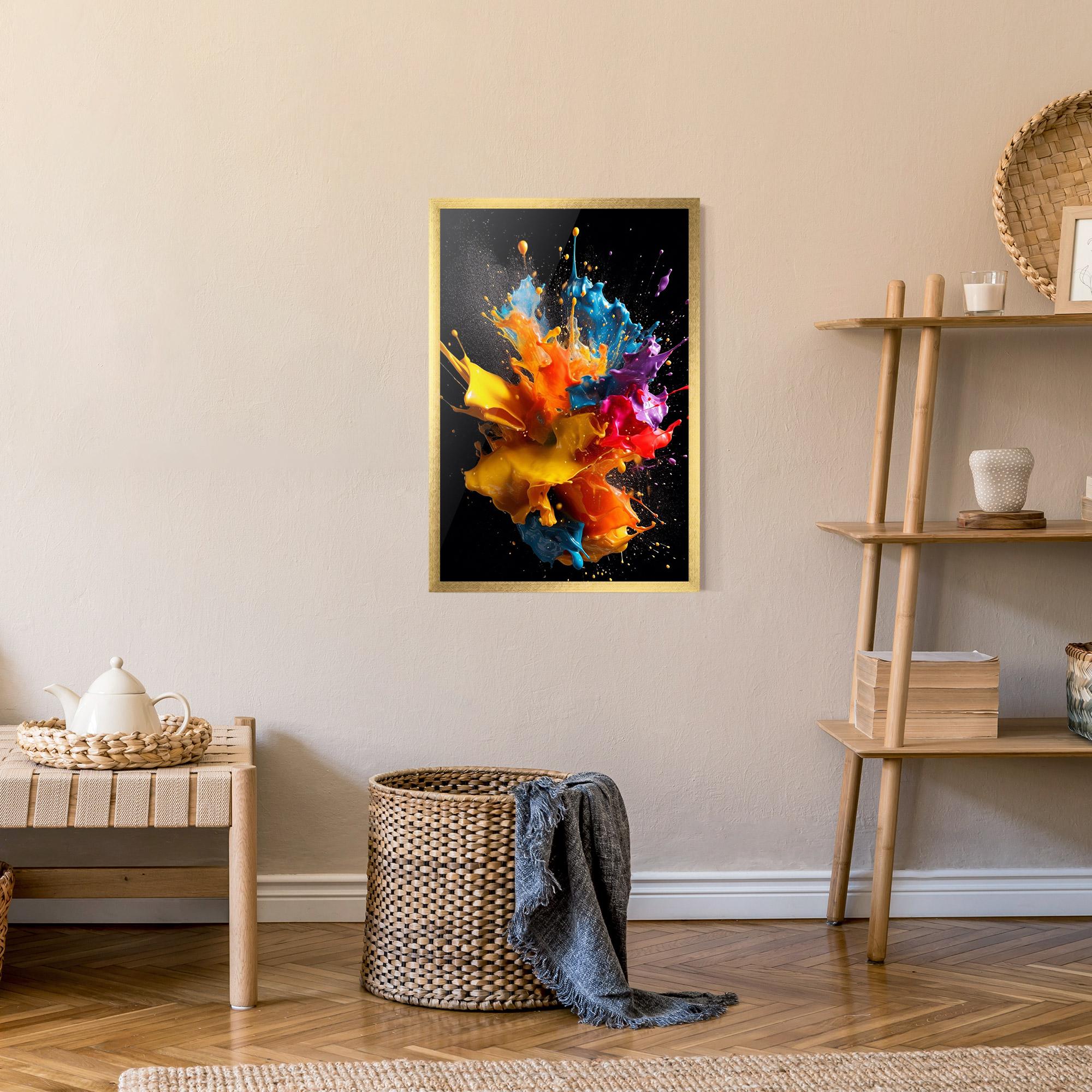 Keretezett Poszter Colors Splashing mockup 9