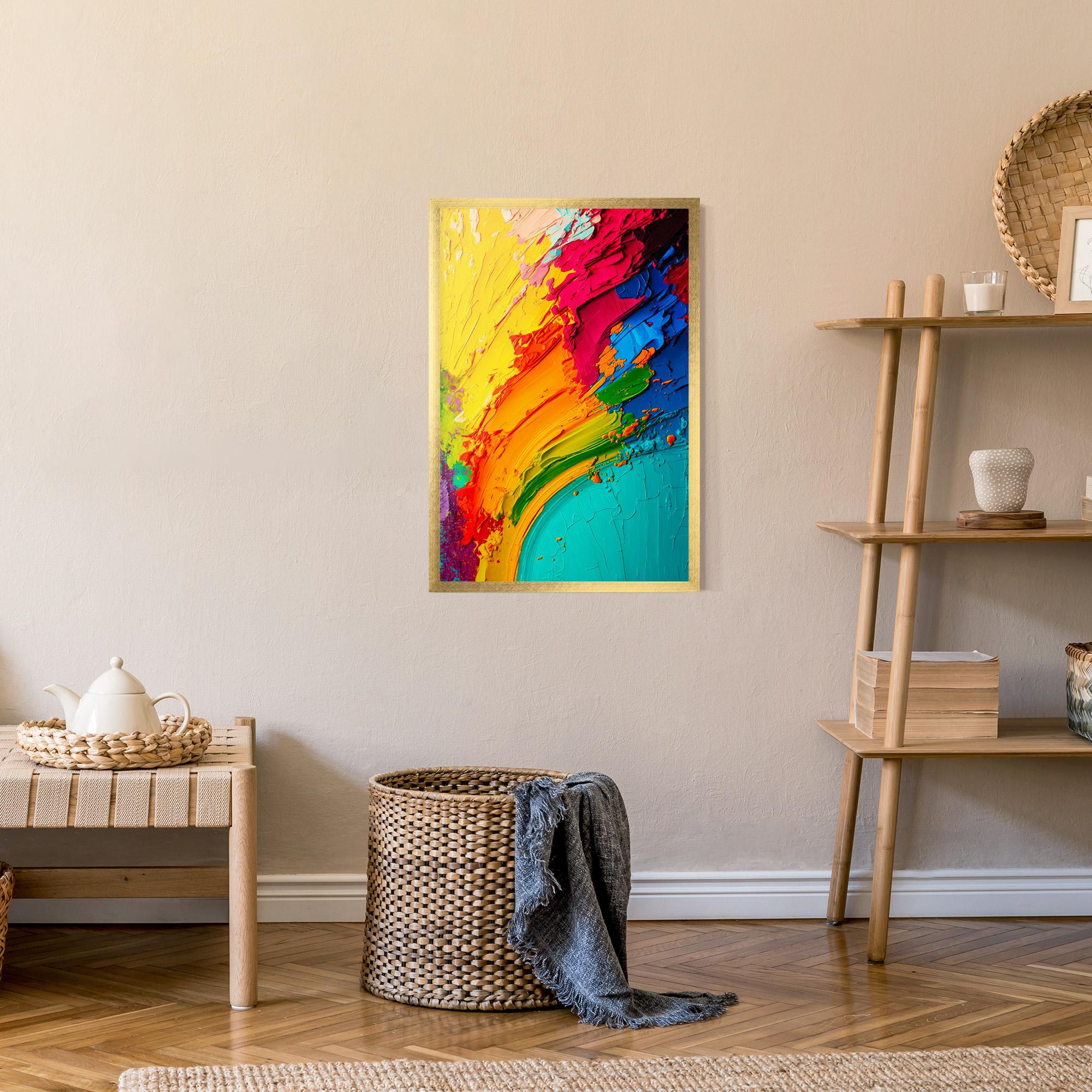 Keretezett Poszter Multicolored Painting mockup 9