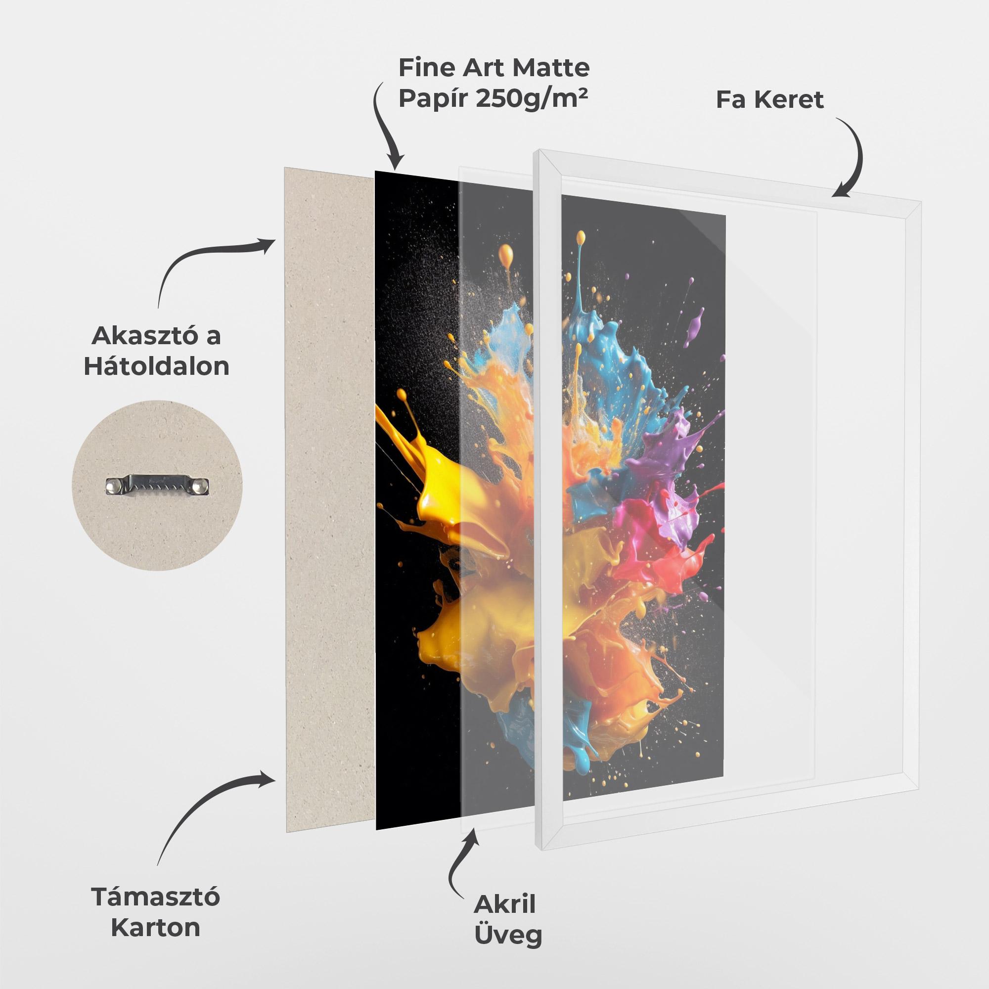 Keretezett Poszter Colors Splashing mockup 1