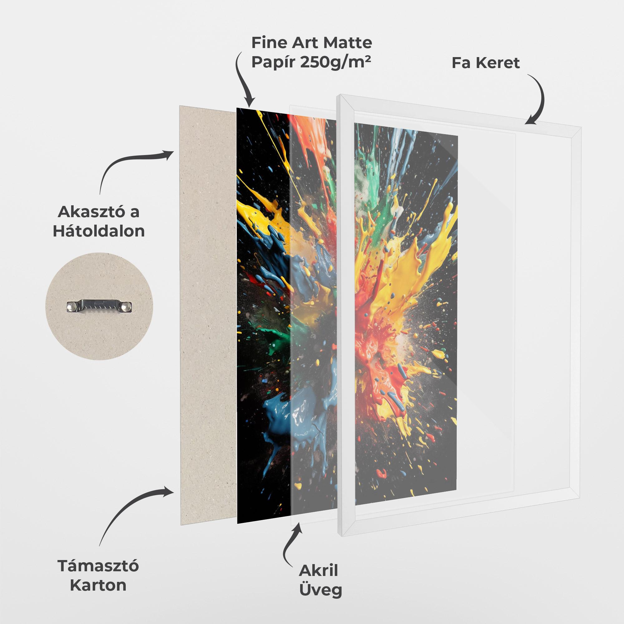 Keretezett Poszter Floating Color Splash mockup 1