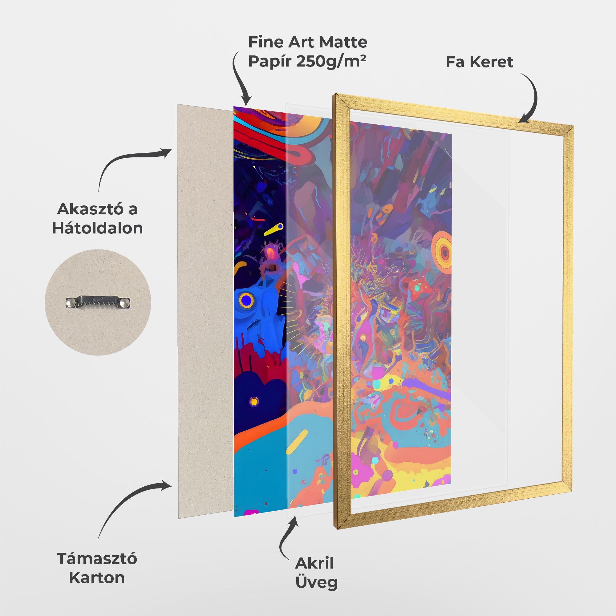 Keretezett Poszter Abstract Color Work mockup 1