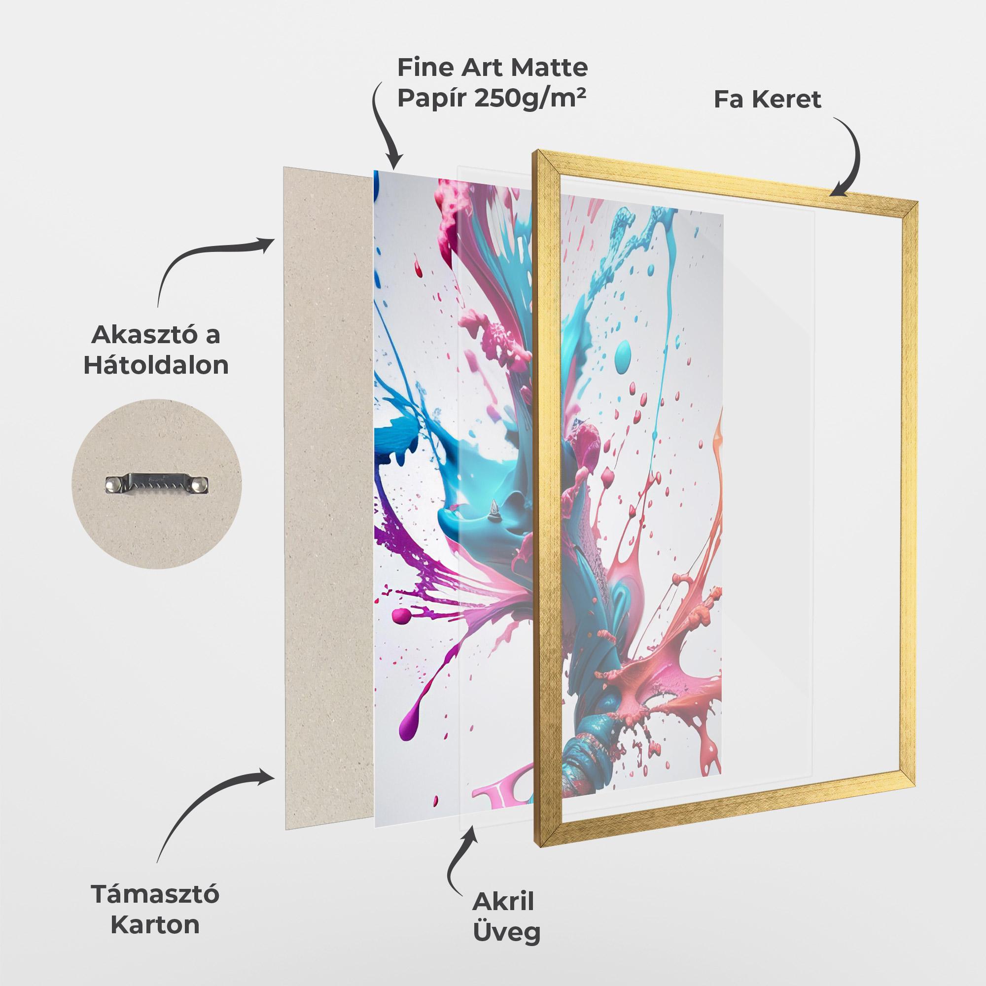 Keretezett Poszter Blue Pink Splash mockup 1