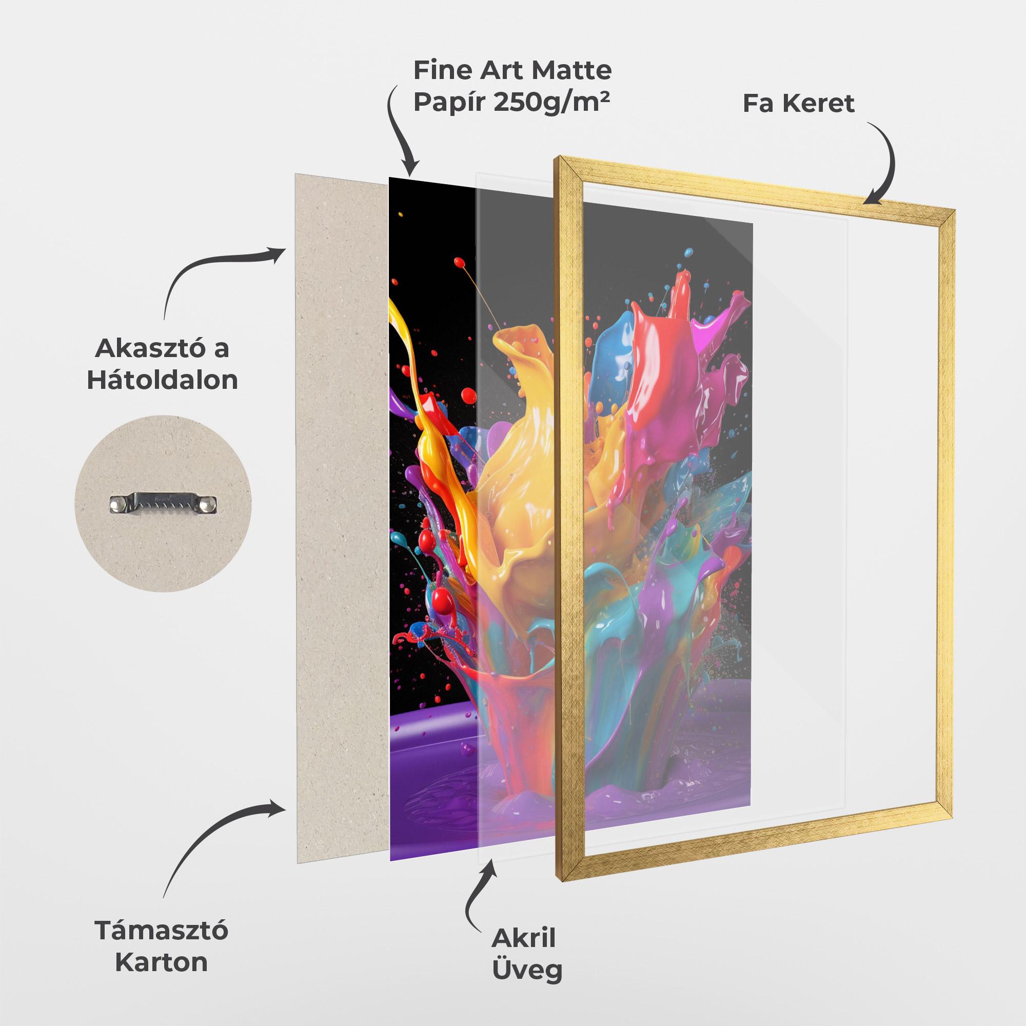 Keretezett Poszter Brightly Color Splashing mockup 1