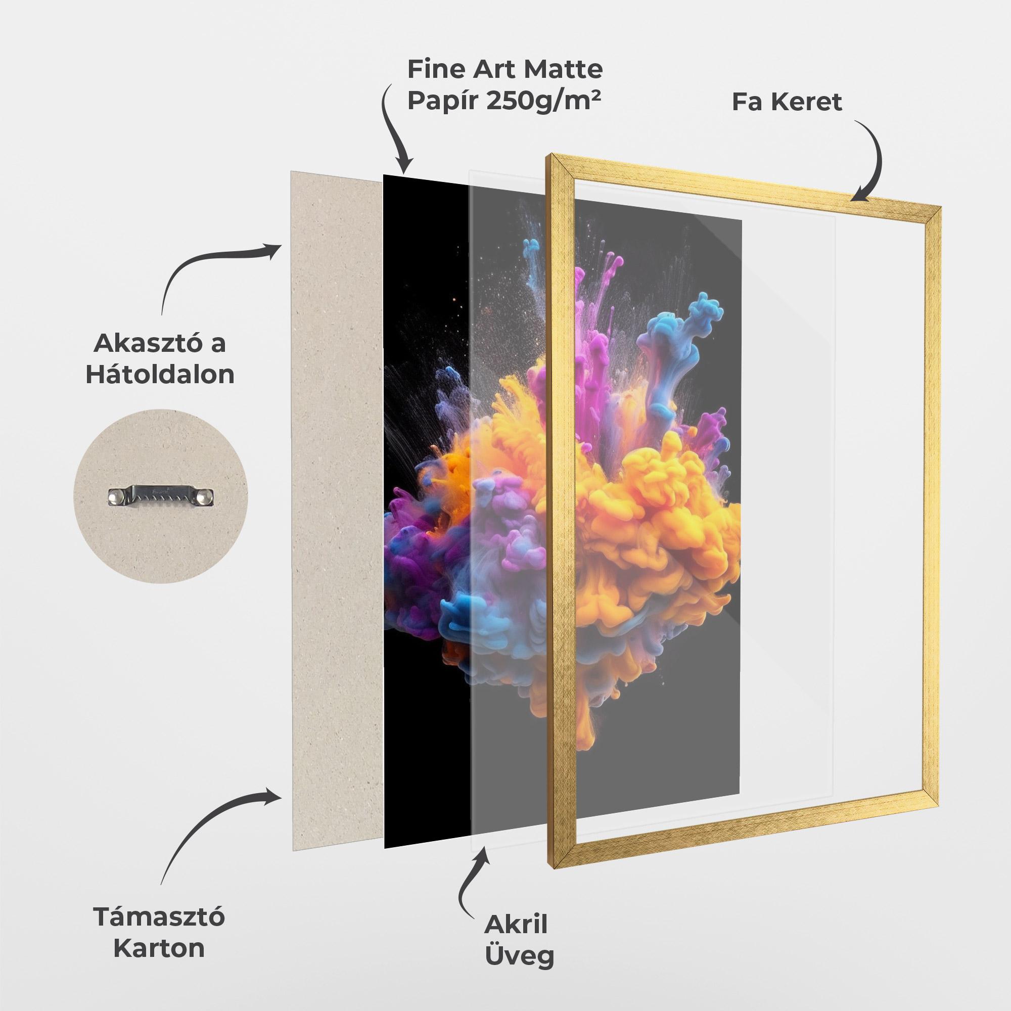 Keretezett Poszter Colorful Cloud Liquid mockup 1