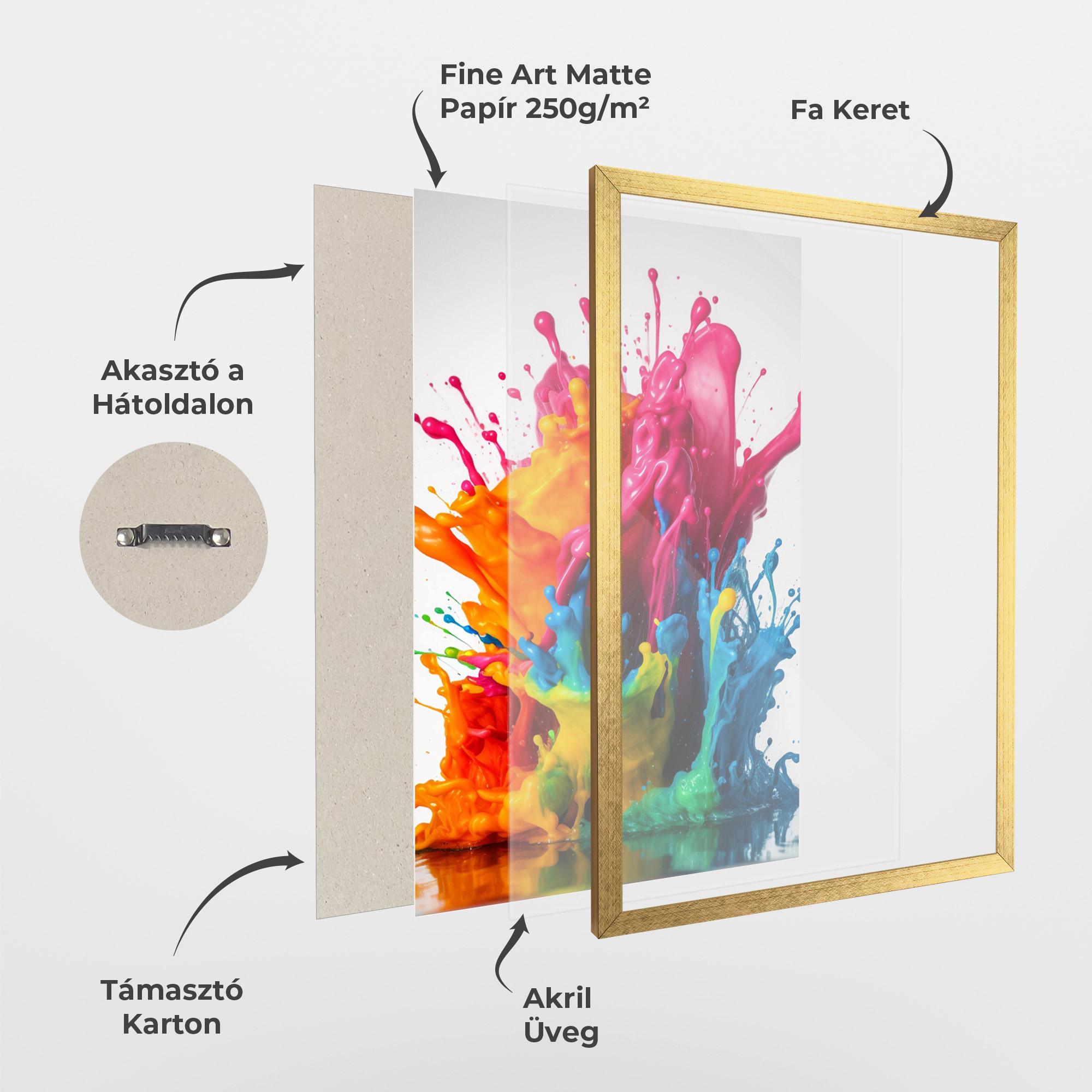 Keretezett Poszter Colorful Explosion Paint mockup 1