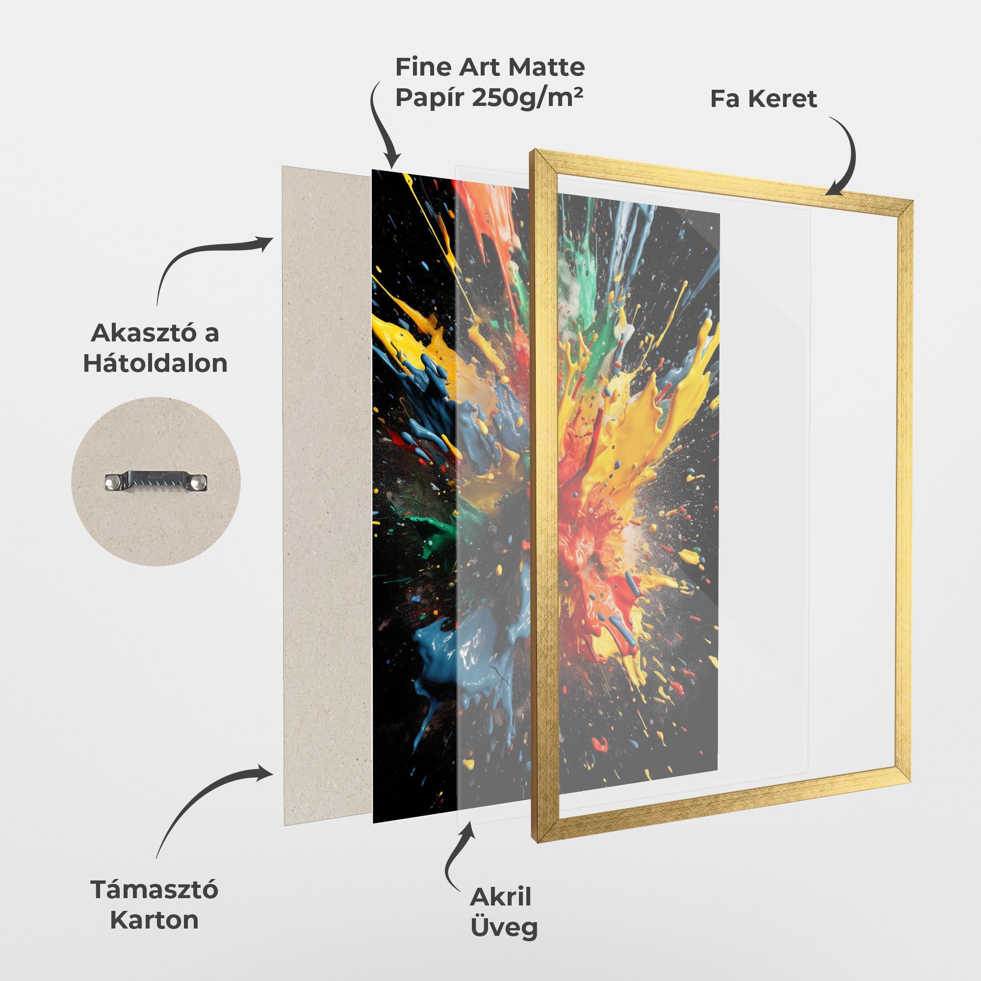 Keretezett Poszter Floating Color Splash mockup 1