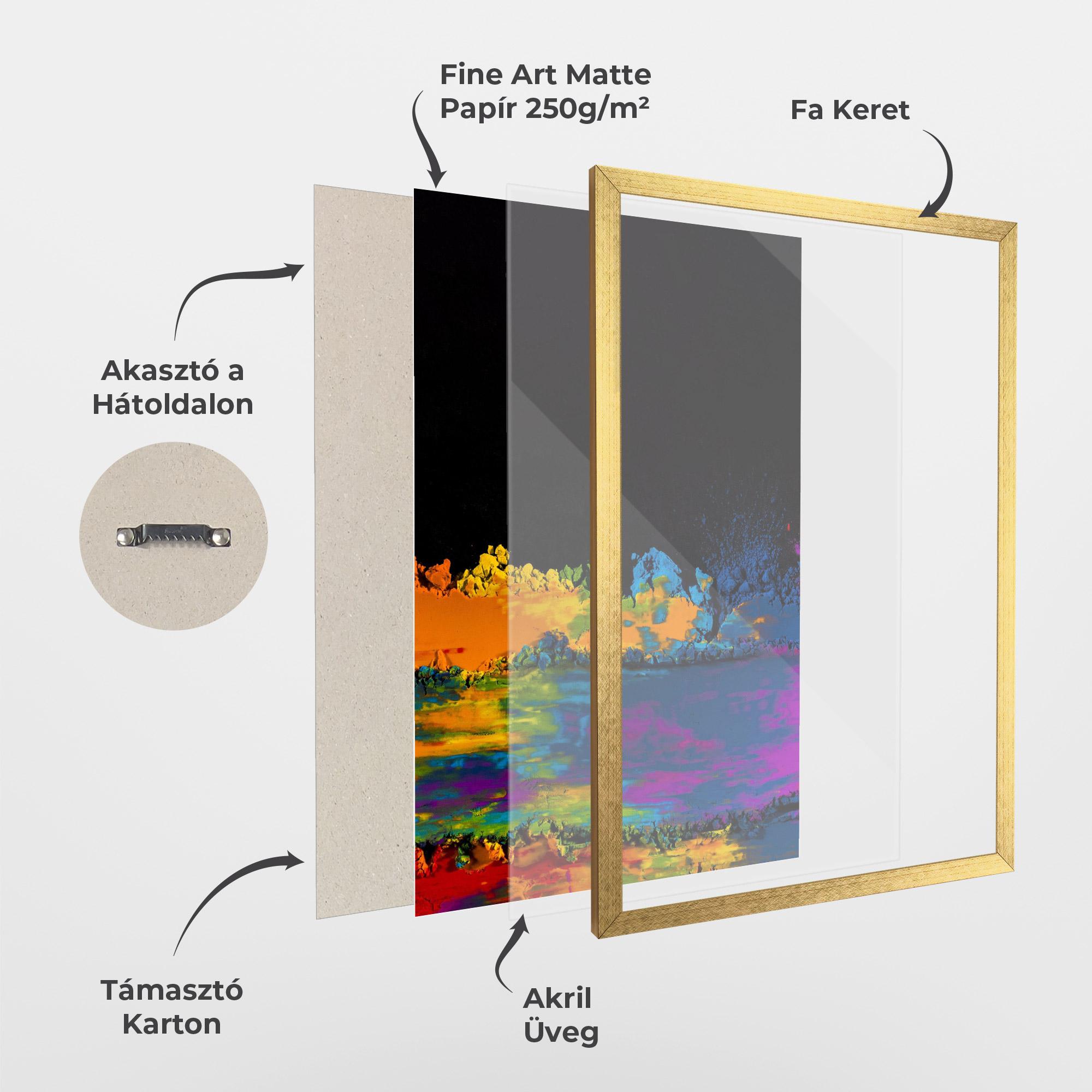 Keretezett Poszter Mixed Holi Colors mockup 1