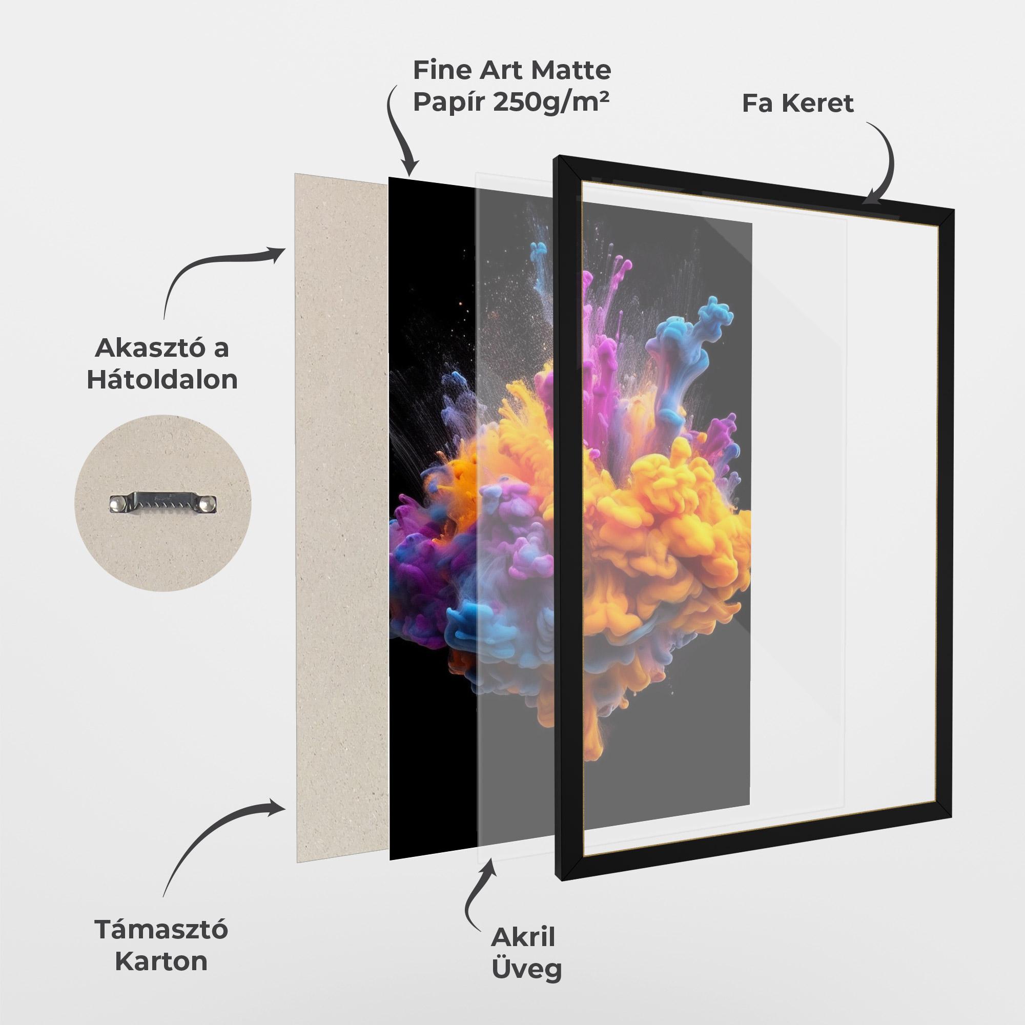 Keretezett Poszter Colorful Cloud Liquid mockup 1