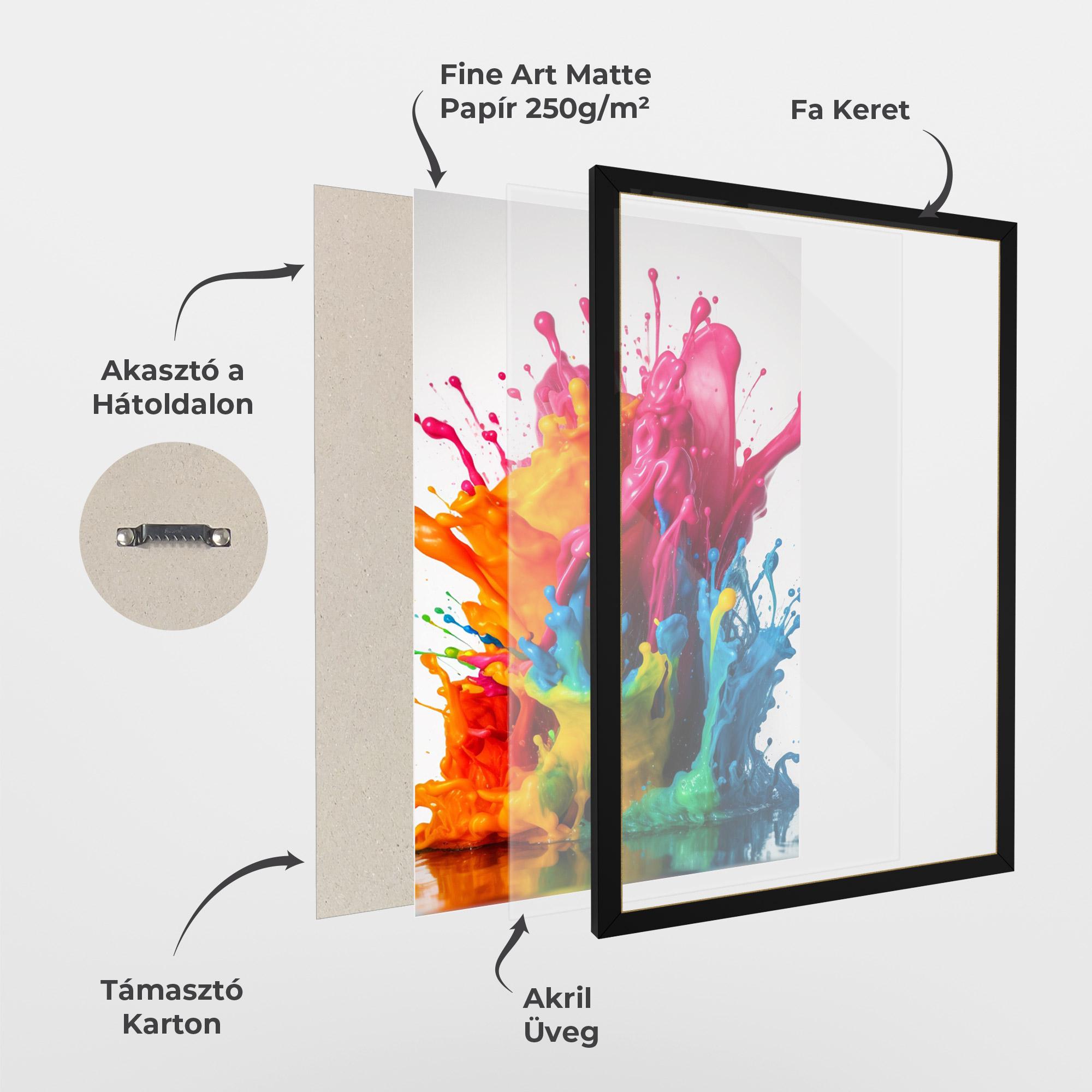 Keretezett Poszter Colorful Explosion Paint mockup 1