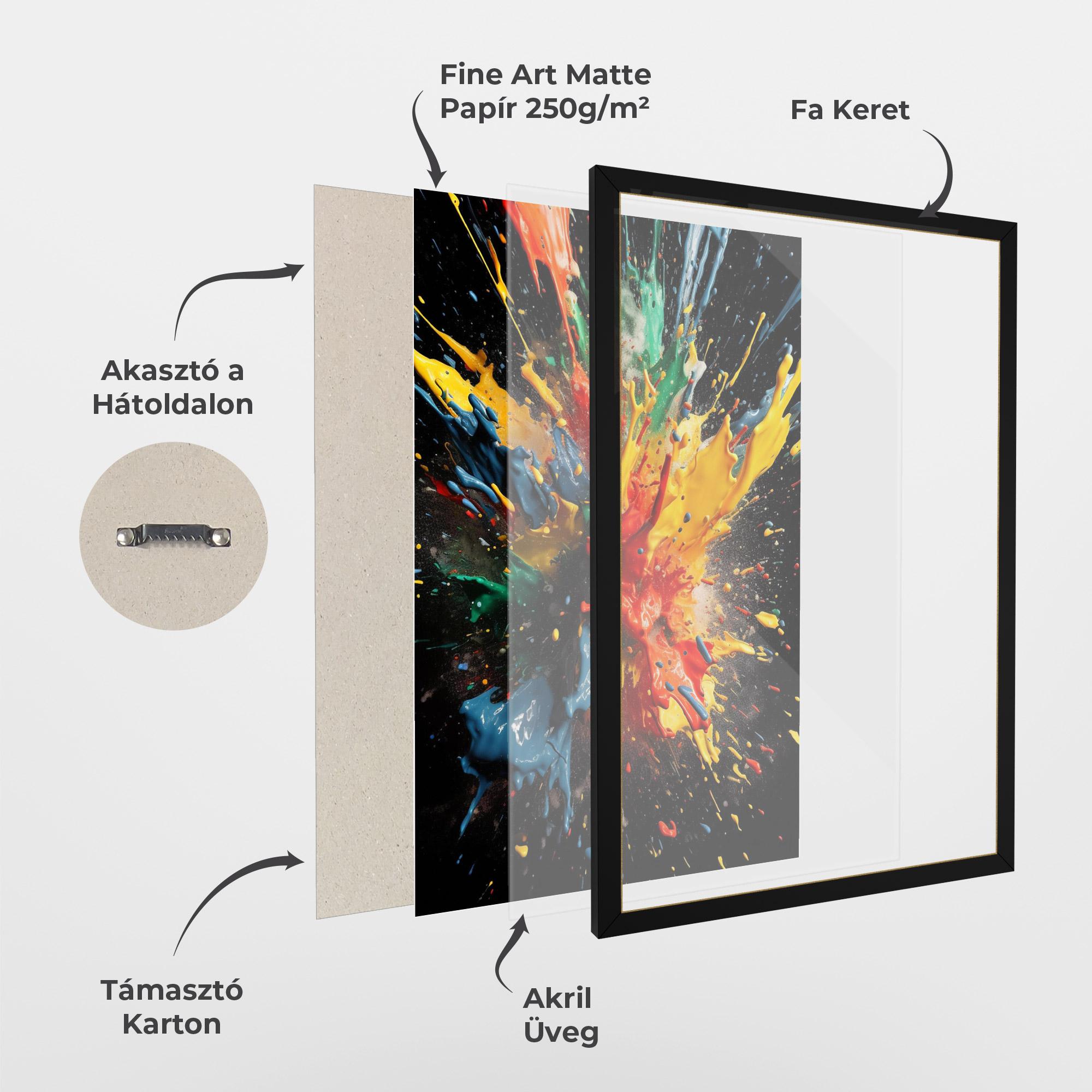 Keretezett Poszter Floating Color Splash mockup 1