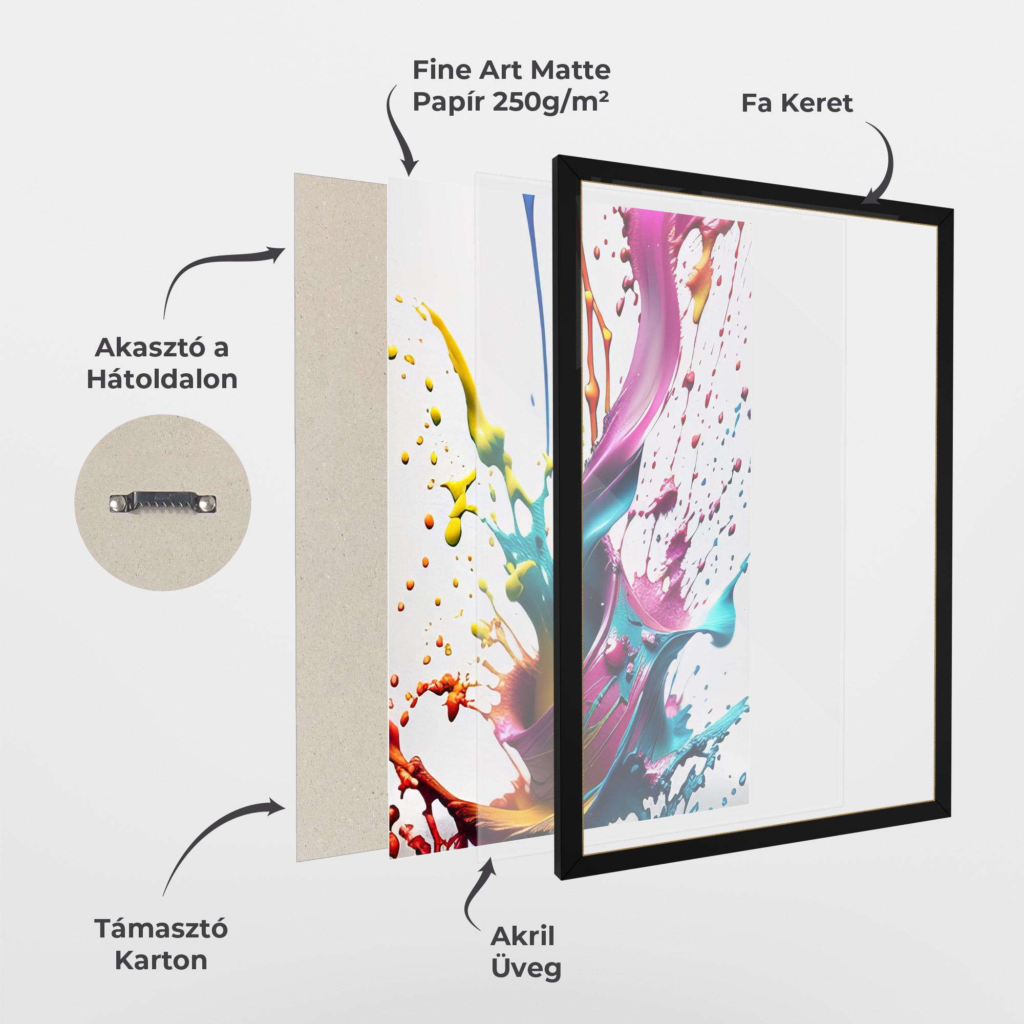 Keretezett Poszter Purple Blue Splash mockup 1