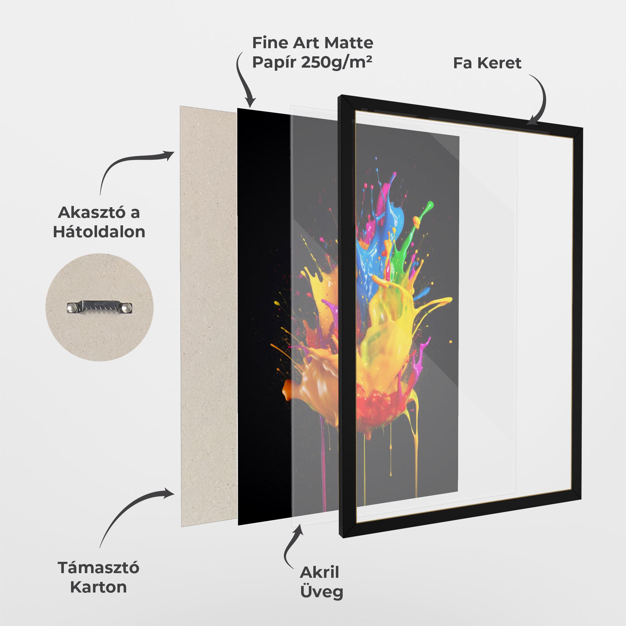 Keretezett Poszter Yellow Splash Floating mockup 1