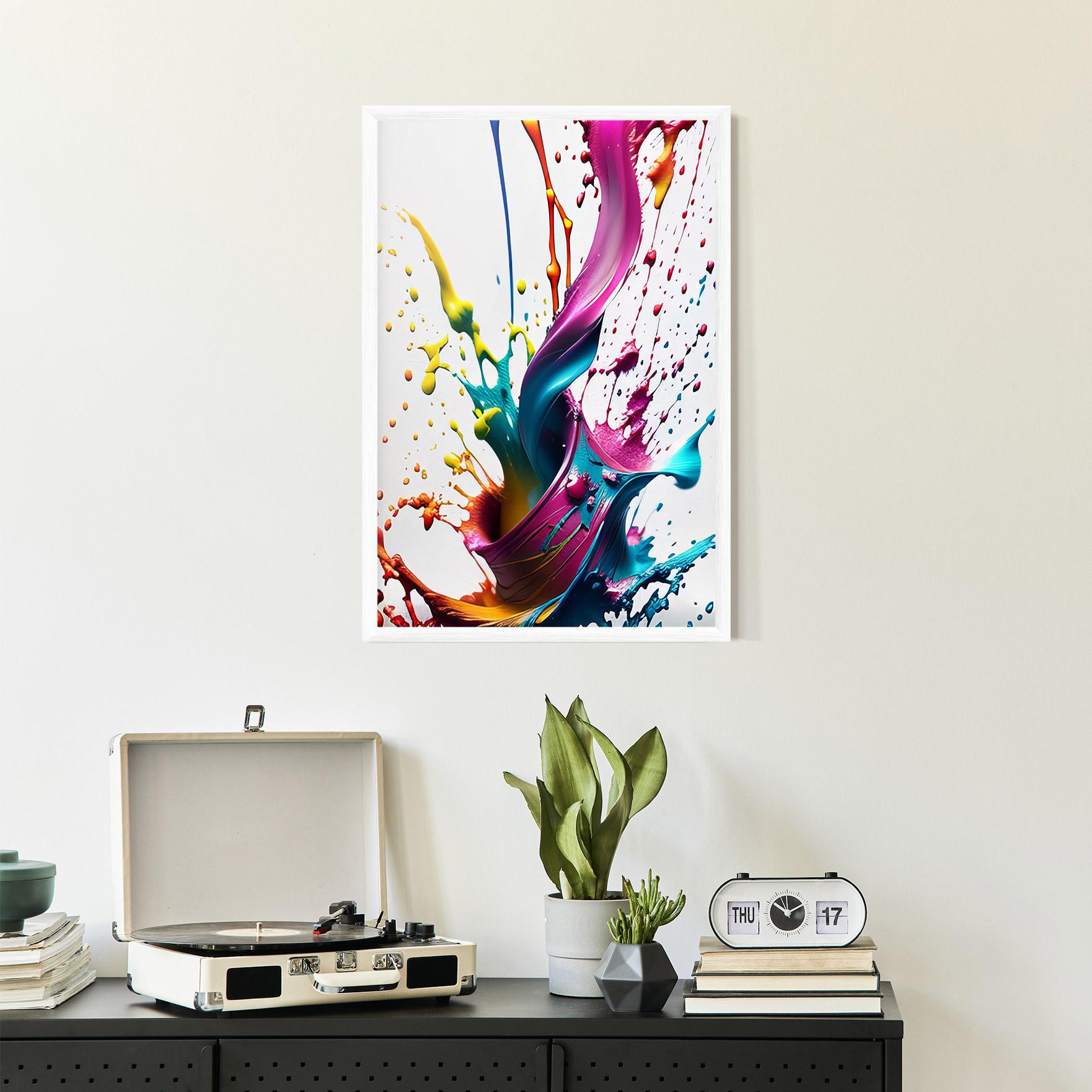 Keretezett Poszter Purple Blue Splash mockup 2