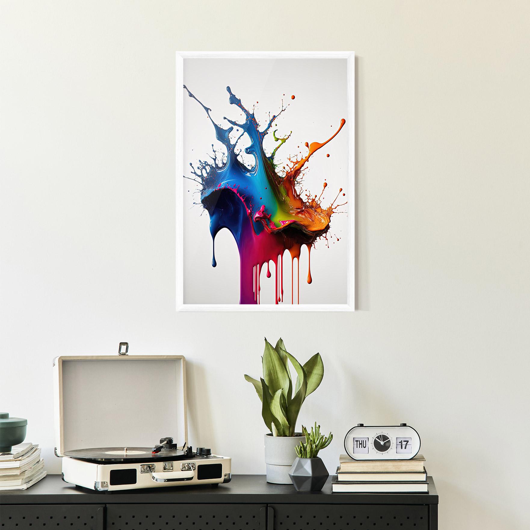 Keretezett Poszter Yellow Blue Floating mockup 2