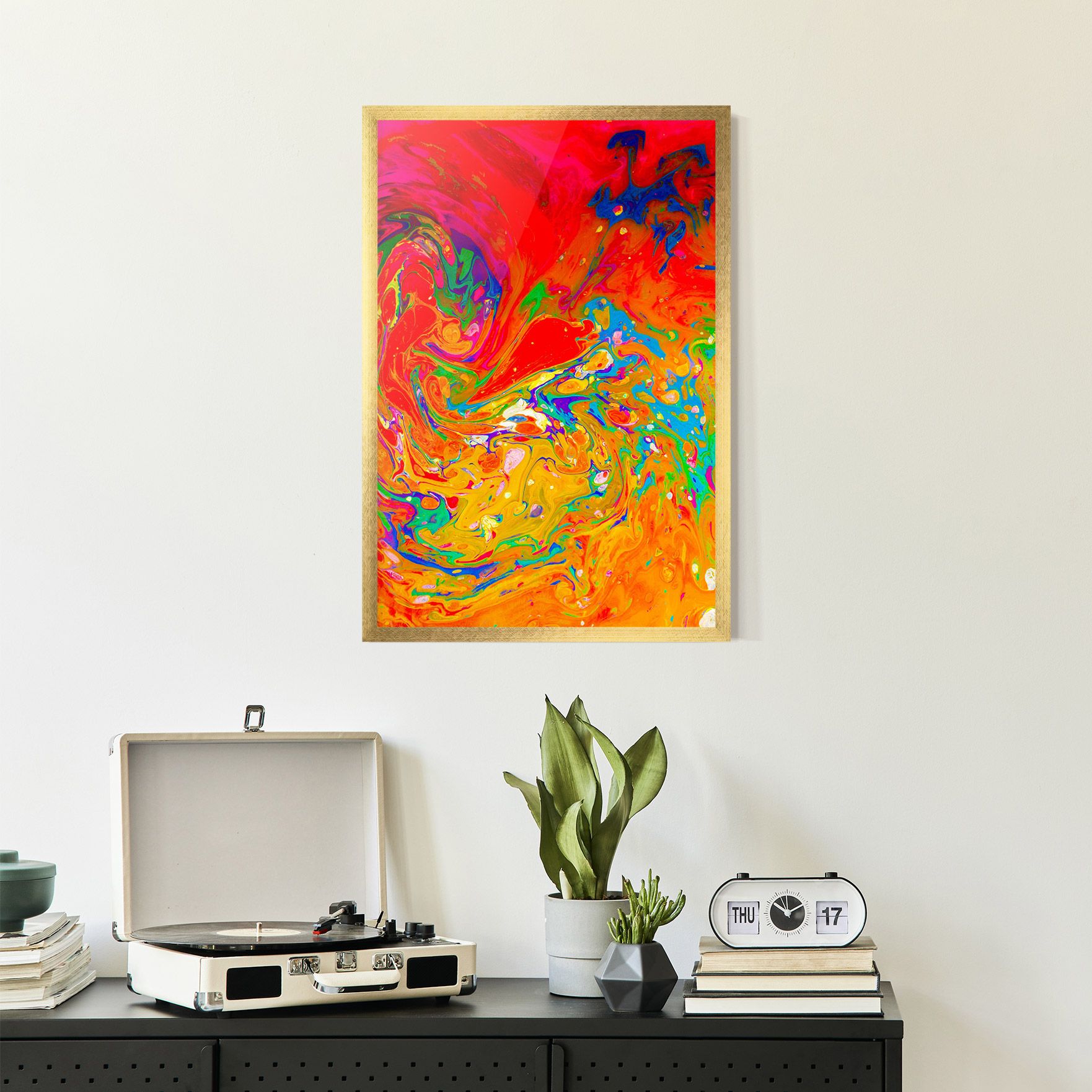 Marbling Orange Art mockup 2