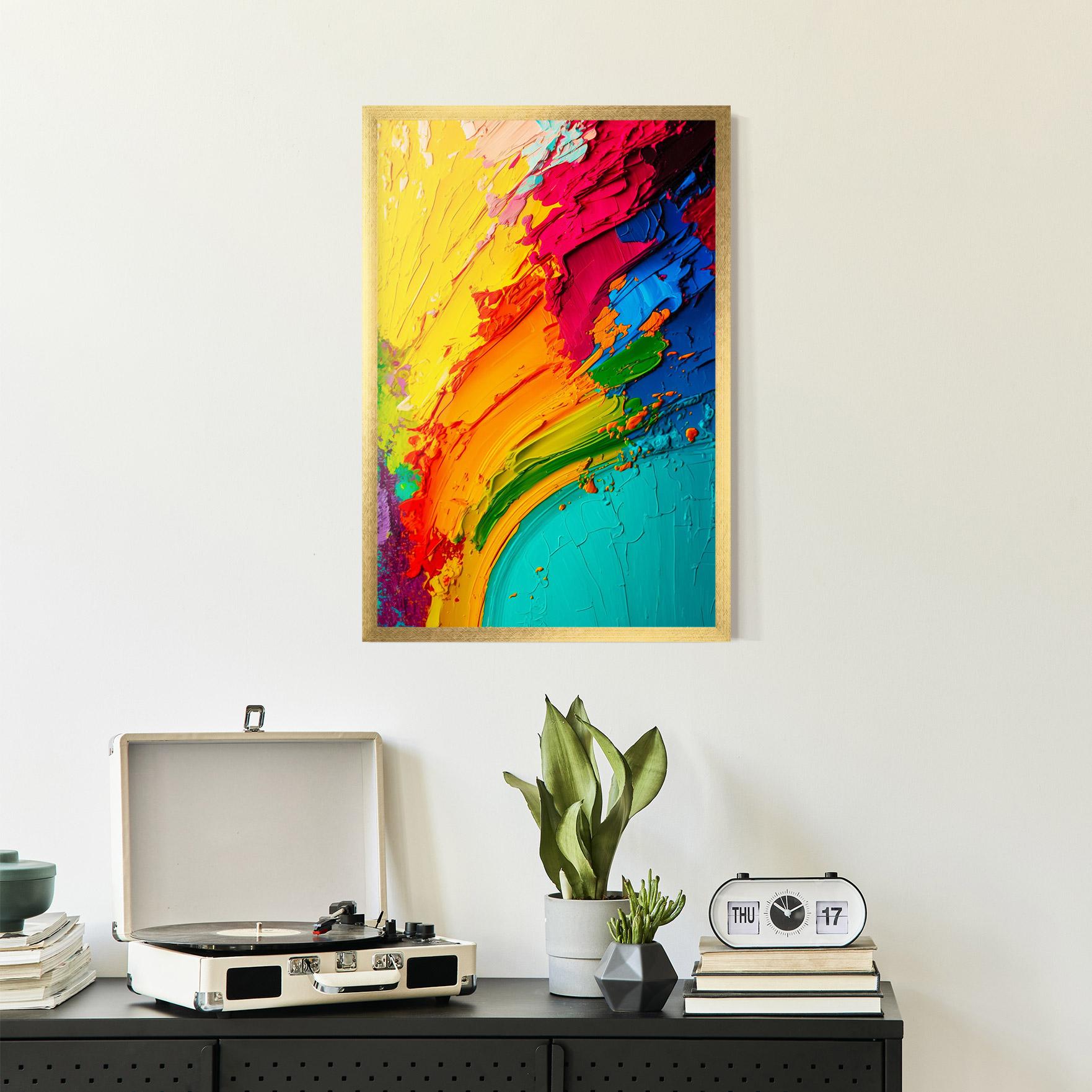 Keretezett Poszter Multicolored Painting mockup 2