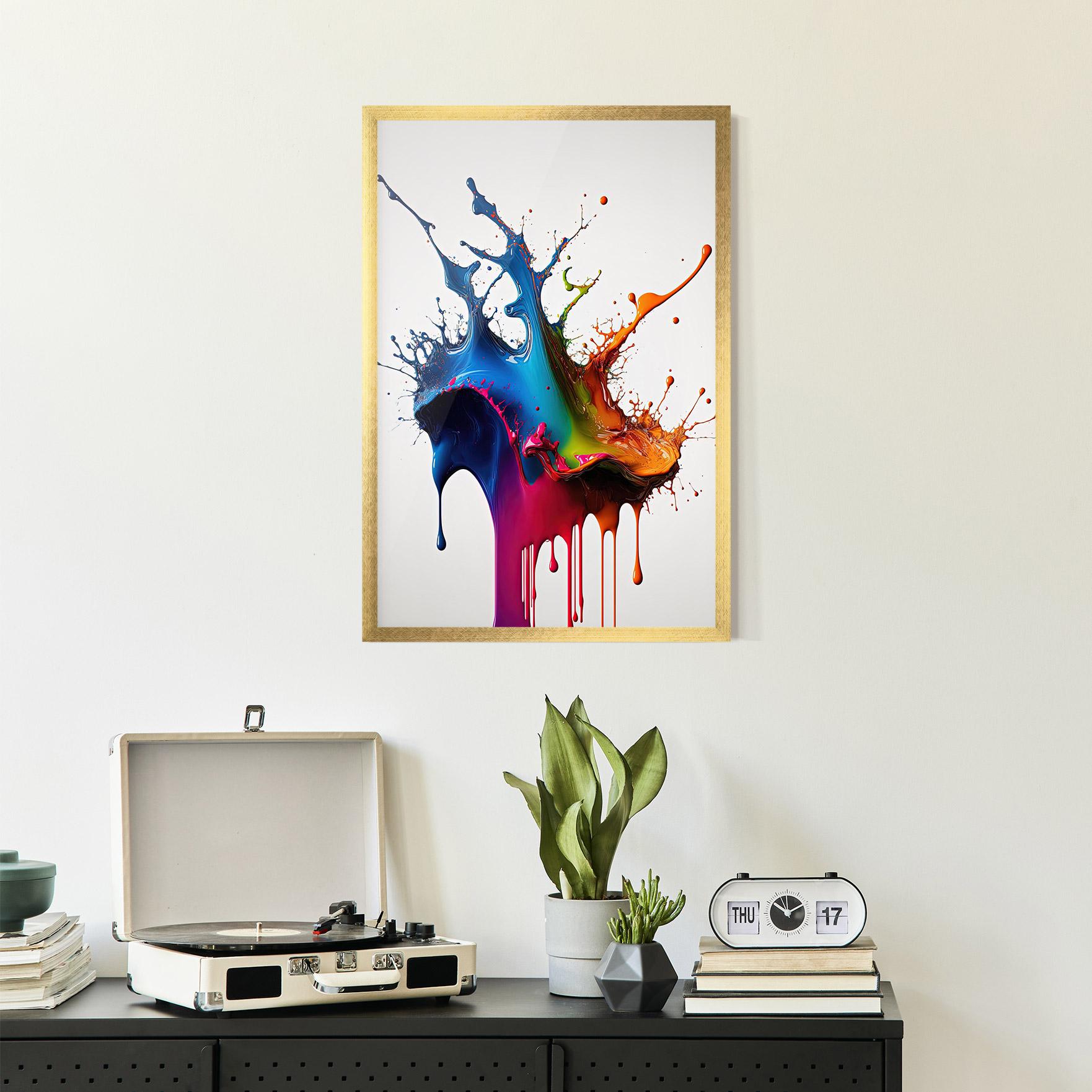 Keretezett Poszter Yellow Blue Floating mockup 2