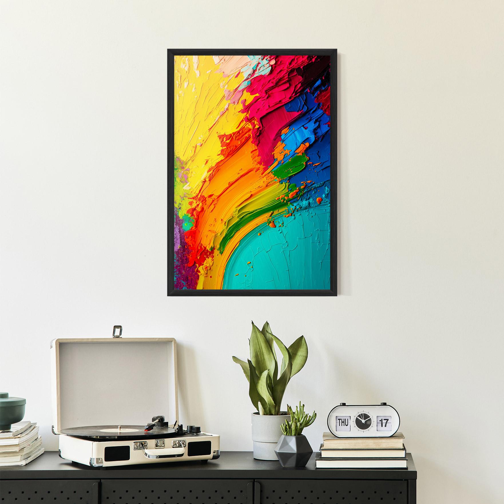 Keretezett Poszter Multicolored Painting mockup 2