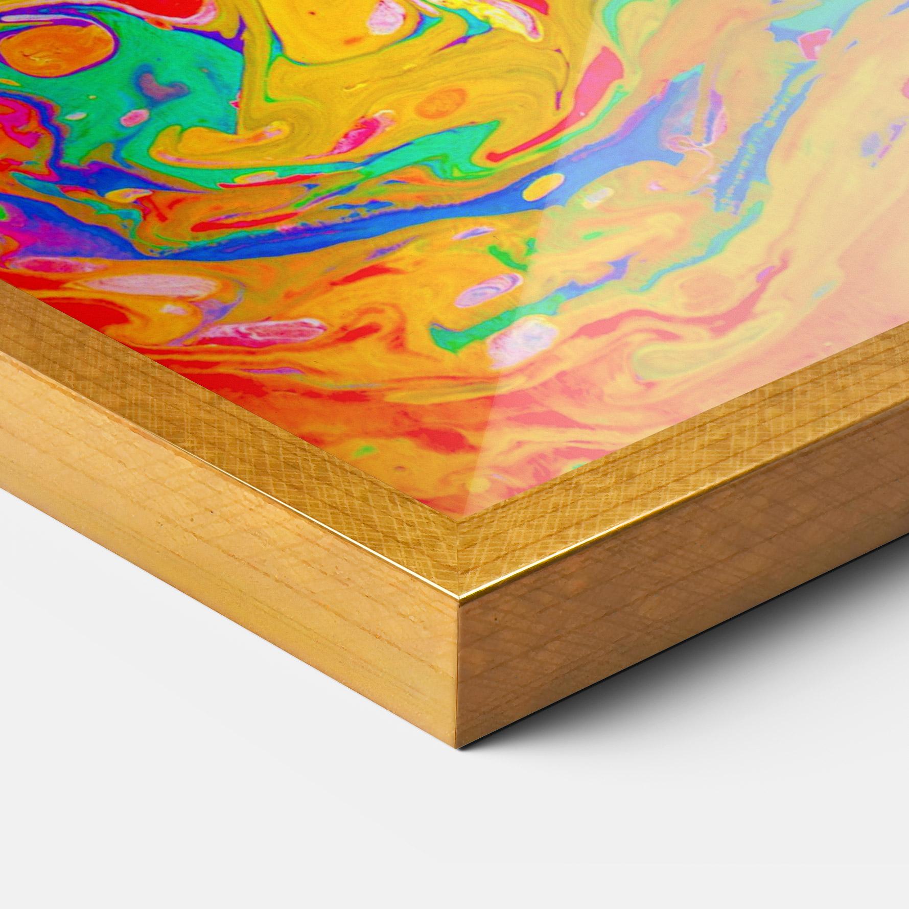 Keretezett Poszter Marbling Orange Art mockup 3