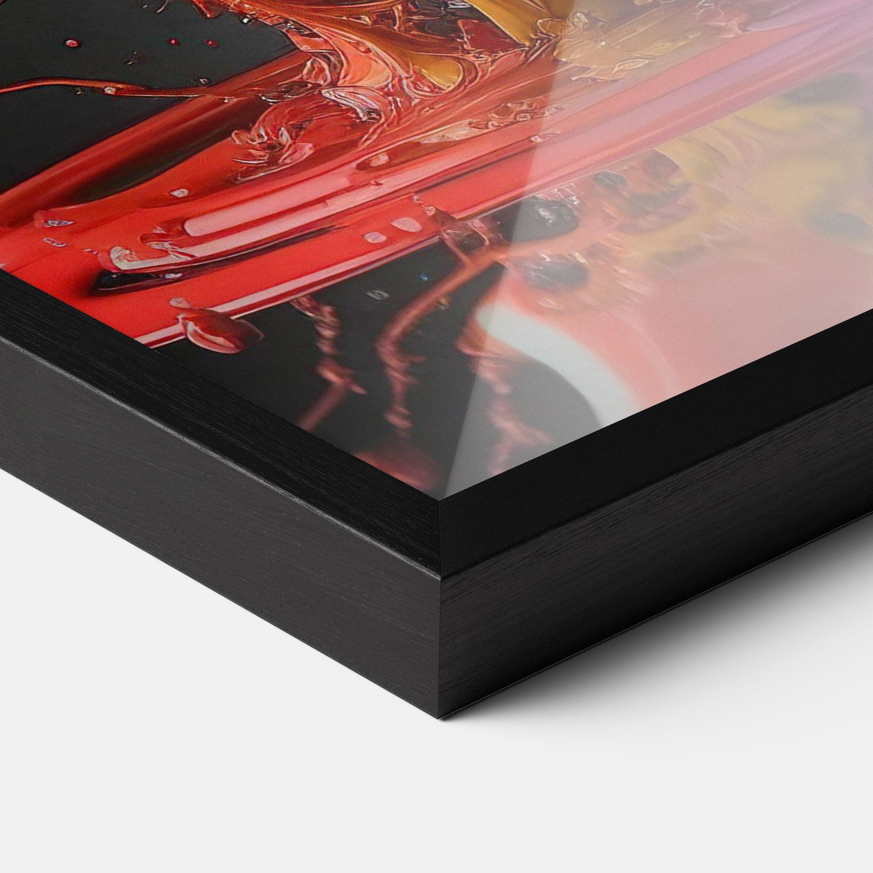 Keretezett Poszter Black Blue Splash mockup 3