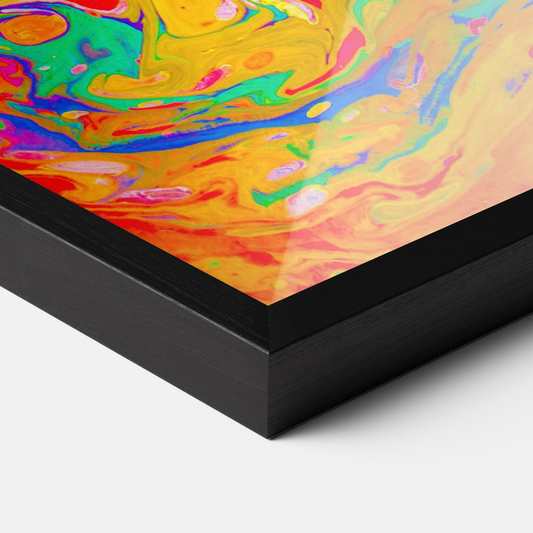 Keretezett Poszter Marbling Orange Art mockup 3
