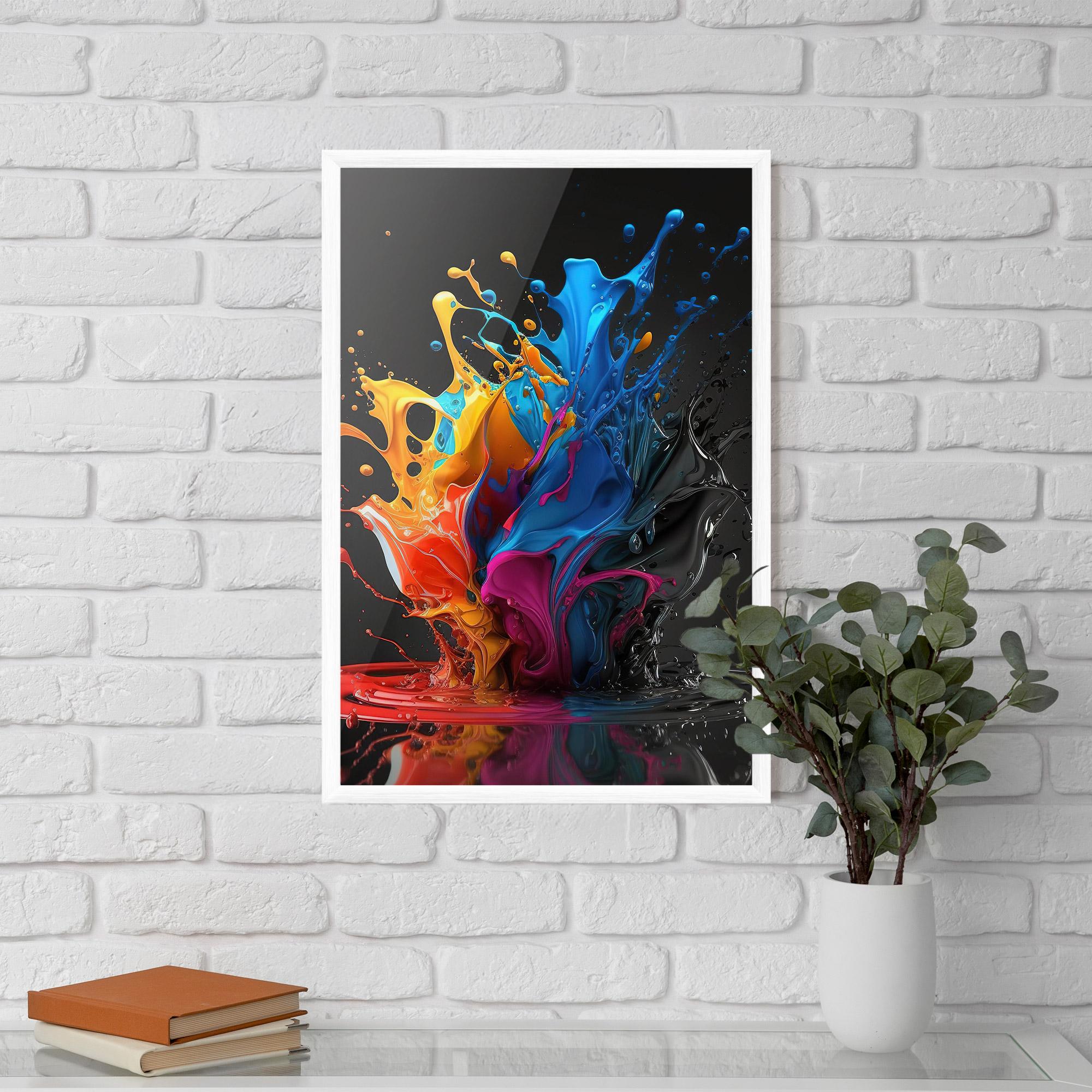 Keretezett Poszter Black Blue Splash mockup 5