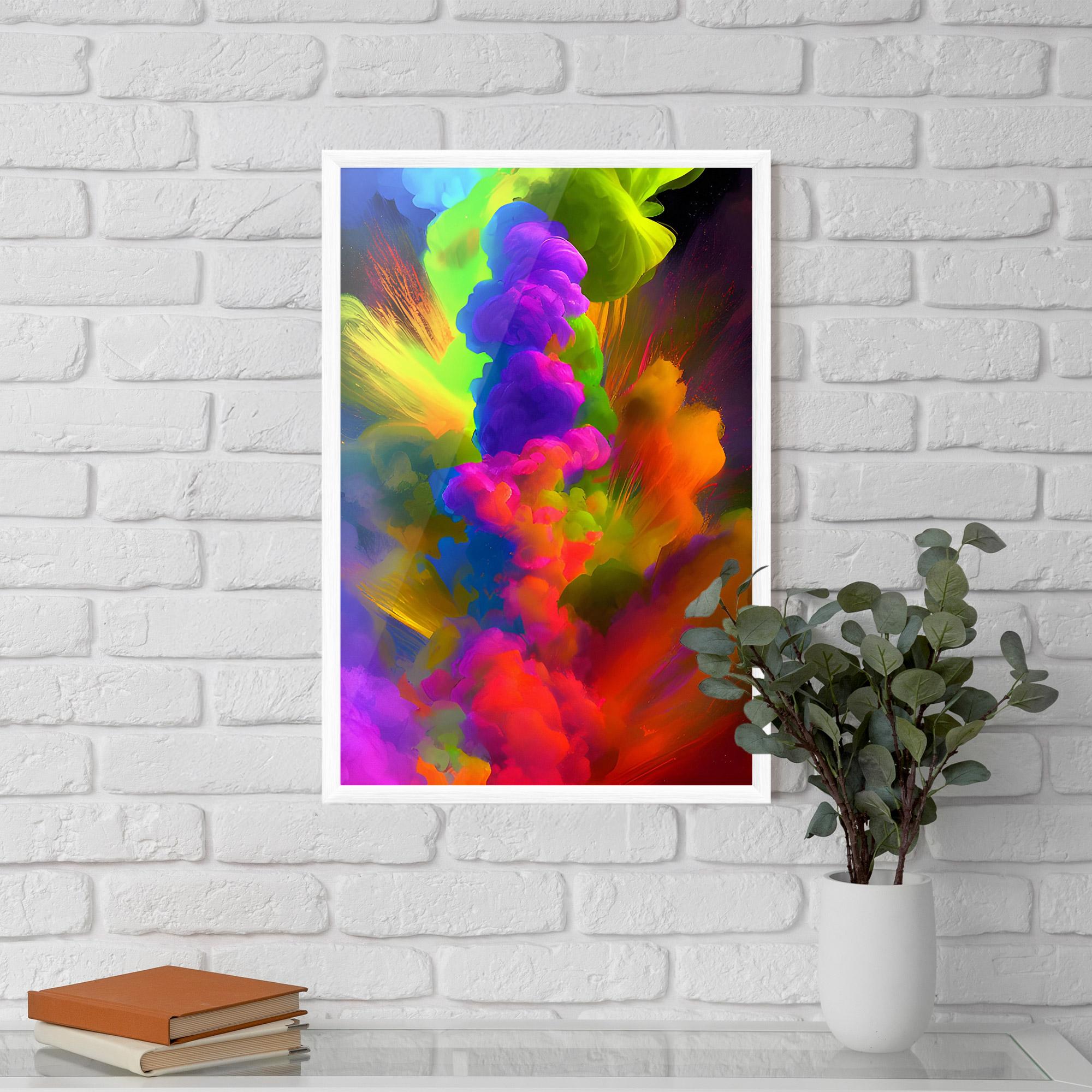 Keretezett Poszter Blurred Colorful Smoke mockup 5