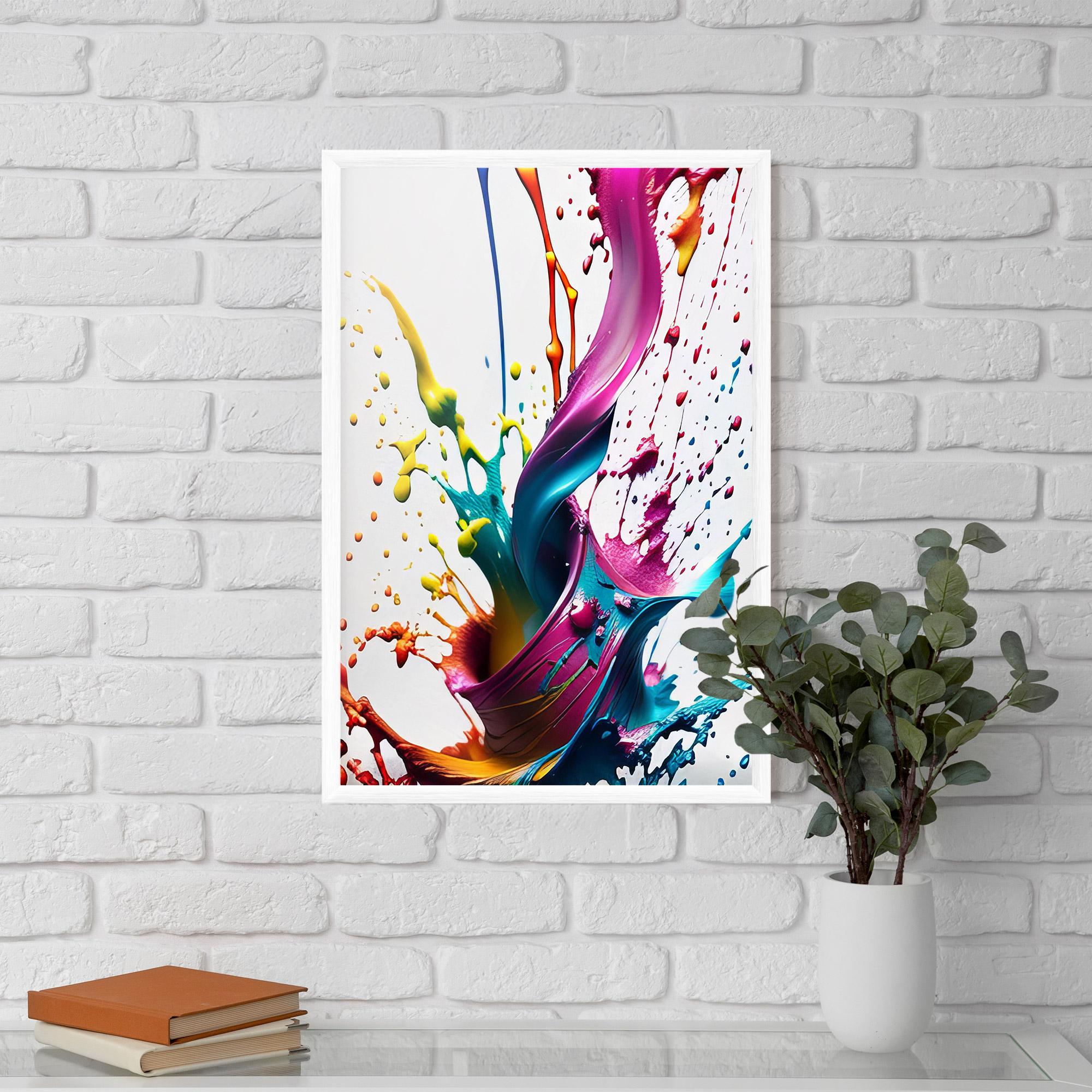 Keretezett Poszter Purple Blue Splash mockup 5