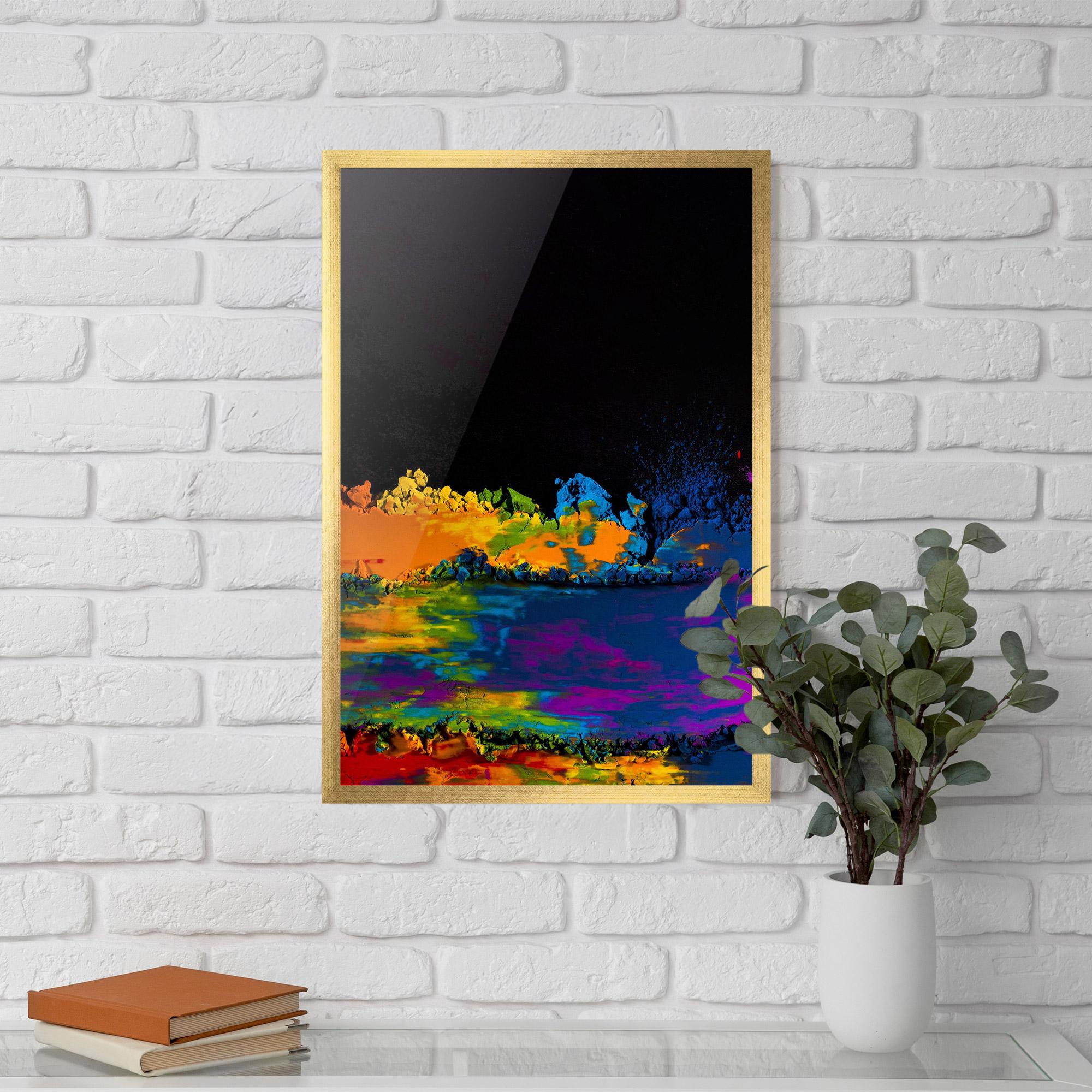 Keretezett Poszter Mixed Holi Colors mockup 5