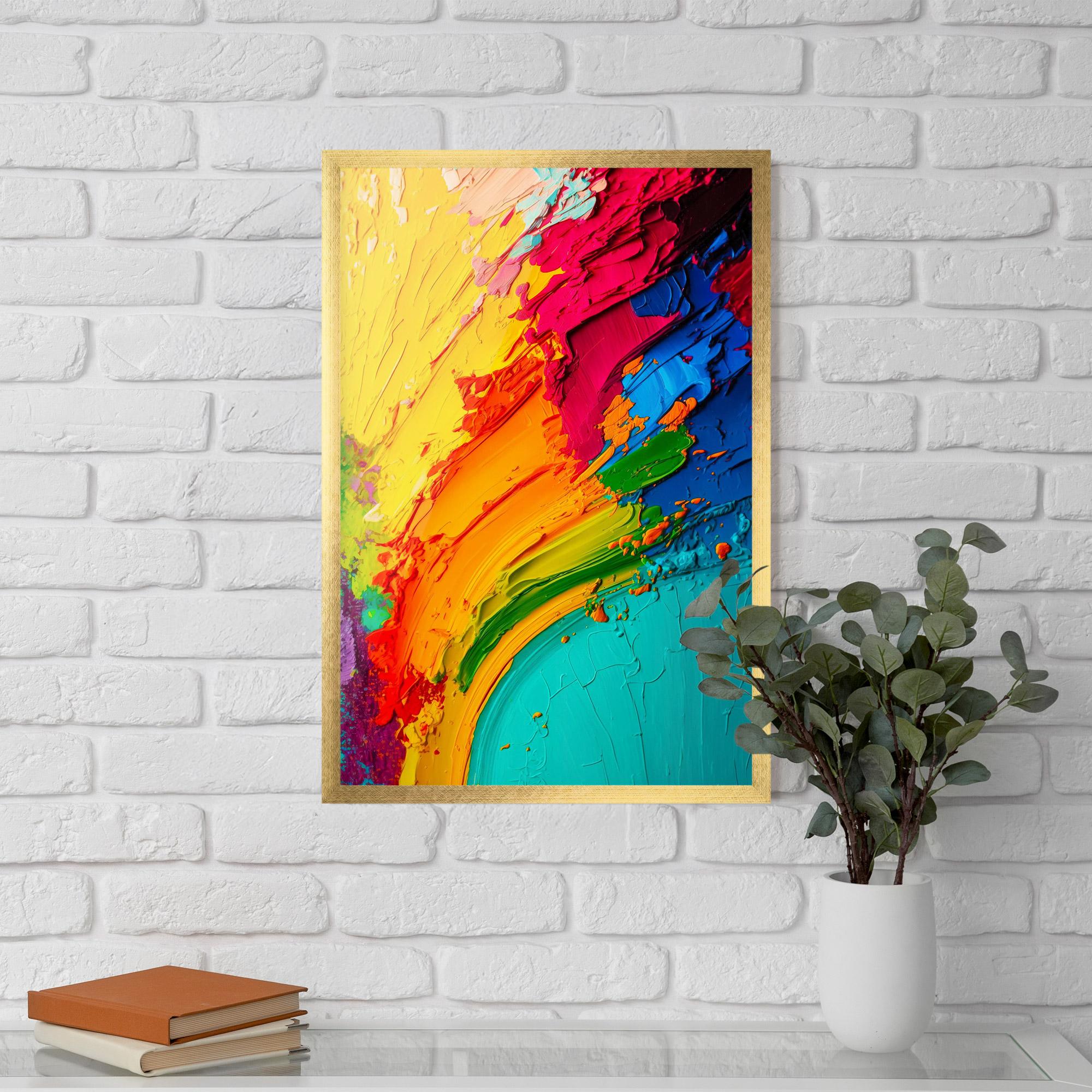 Keretezett Poszter Multicolored Painting mockup 5