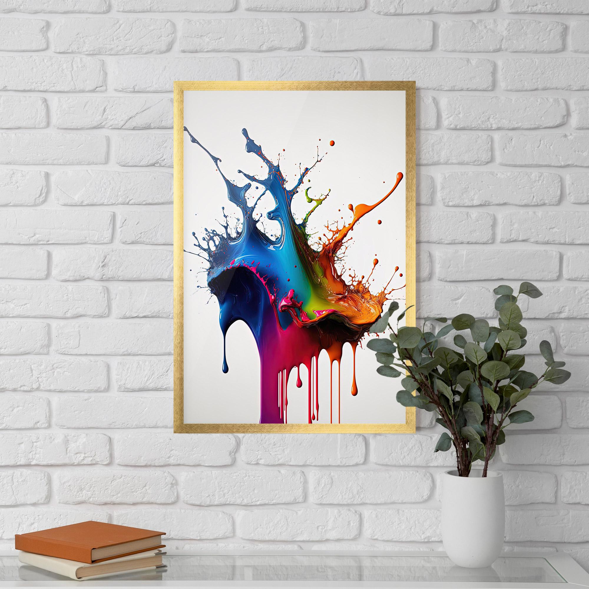 Keretezett Poszter Yellow Blue Floating mockup 5