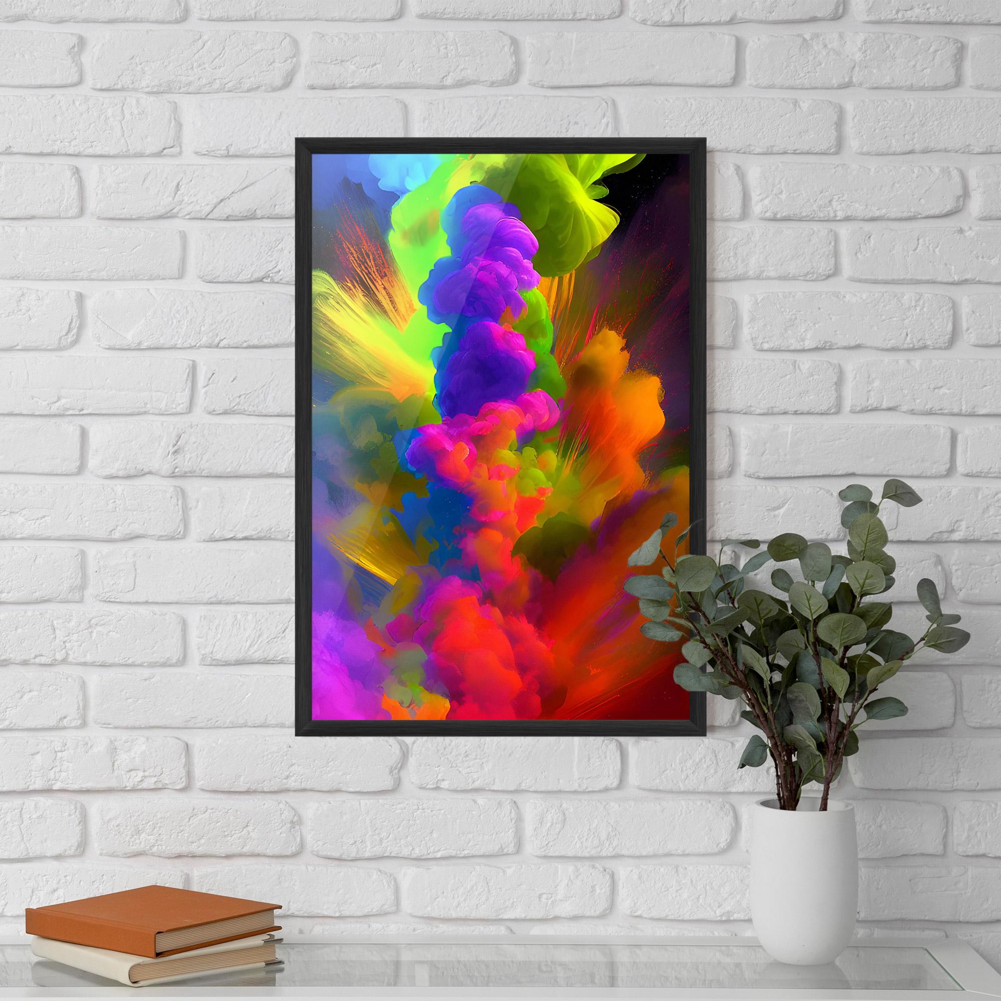 Keretezett Poszter Blurred Colorful Smoke mockup 5