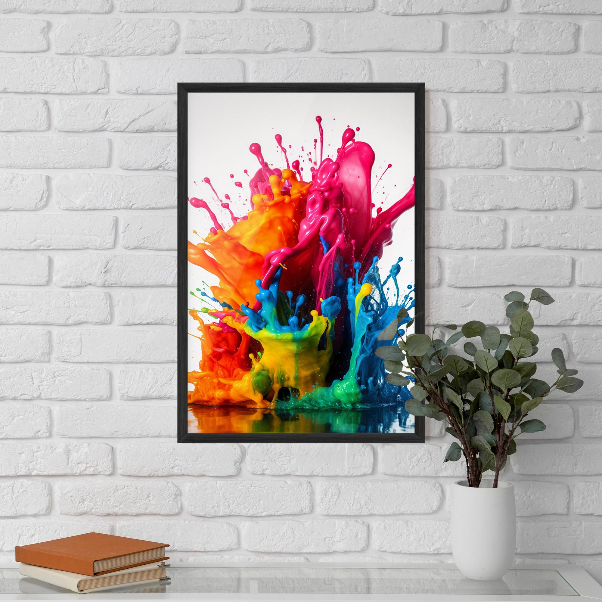 Keretezett Poszter Colorful Explosion Paint mockup 5