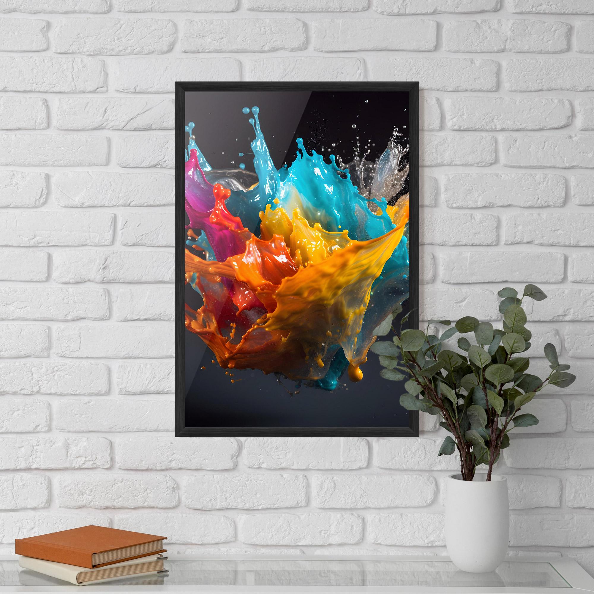 Keretezett Poszter Colorful Splash Floating mockup 5
