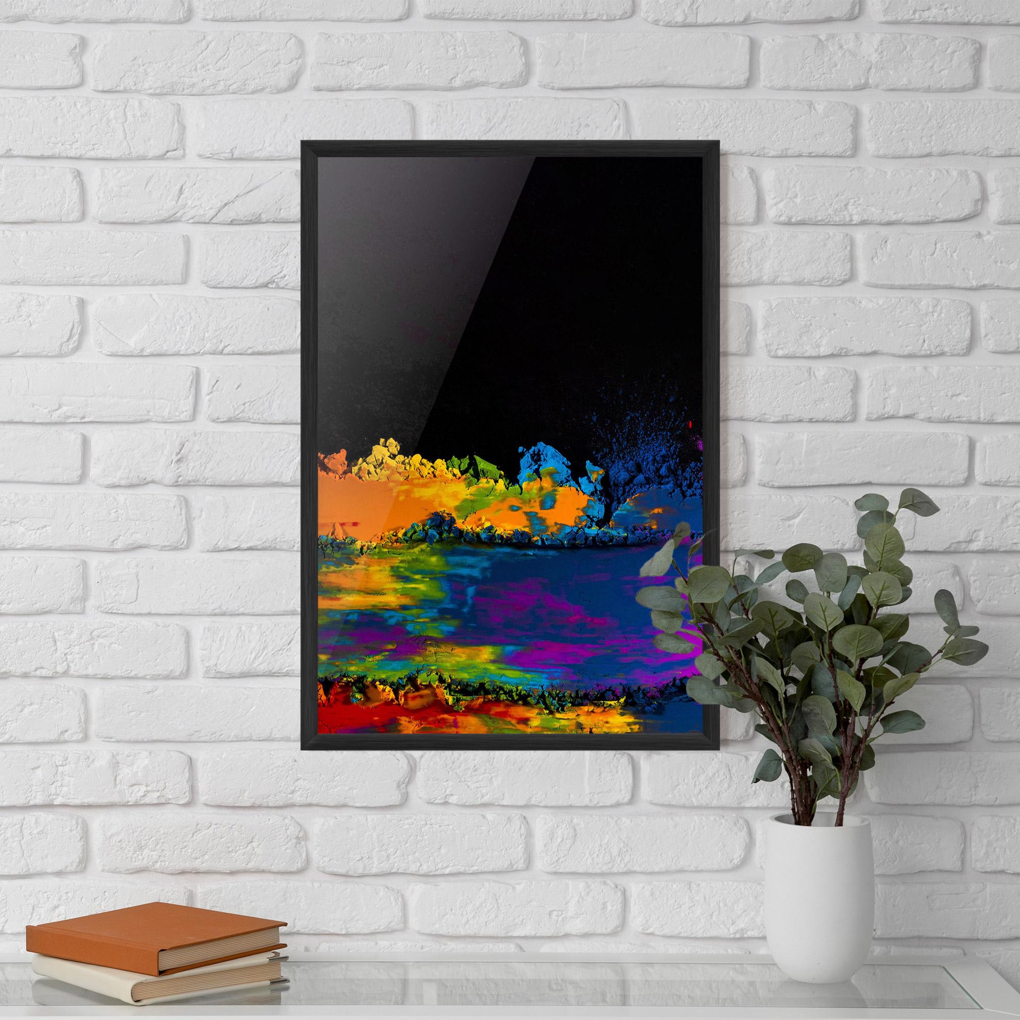 Keretezett Poszter Mixed Holi Colors mockup 5