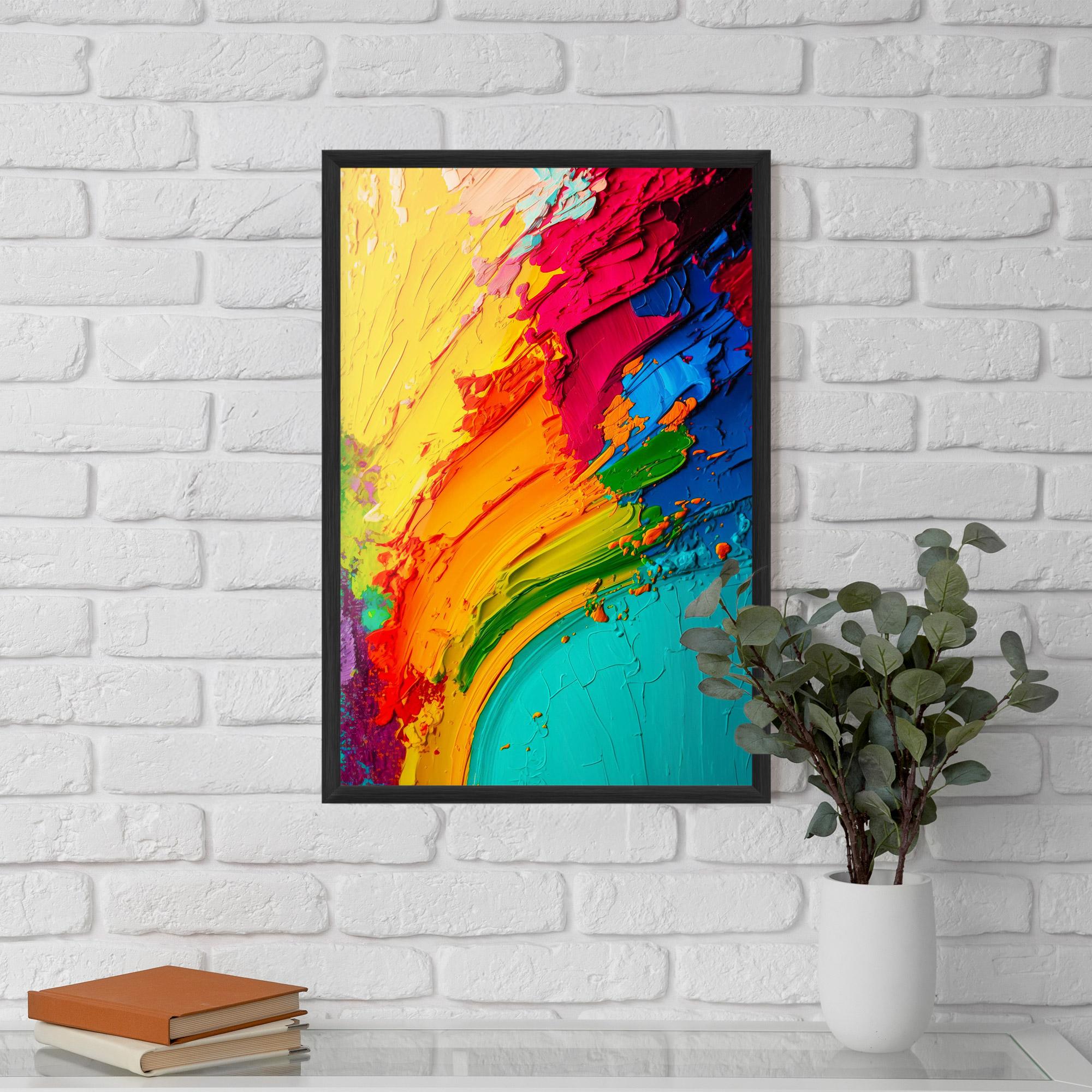 Keretezett Poszter Multicolored Painting mockup 5