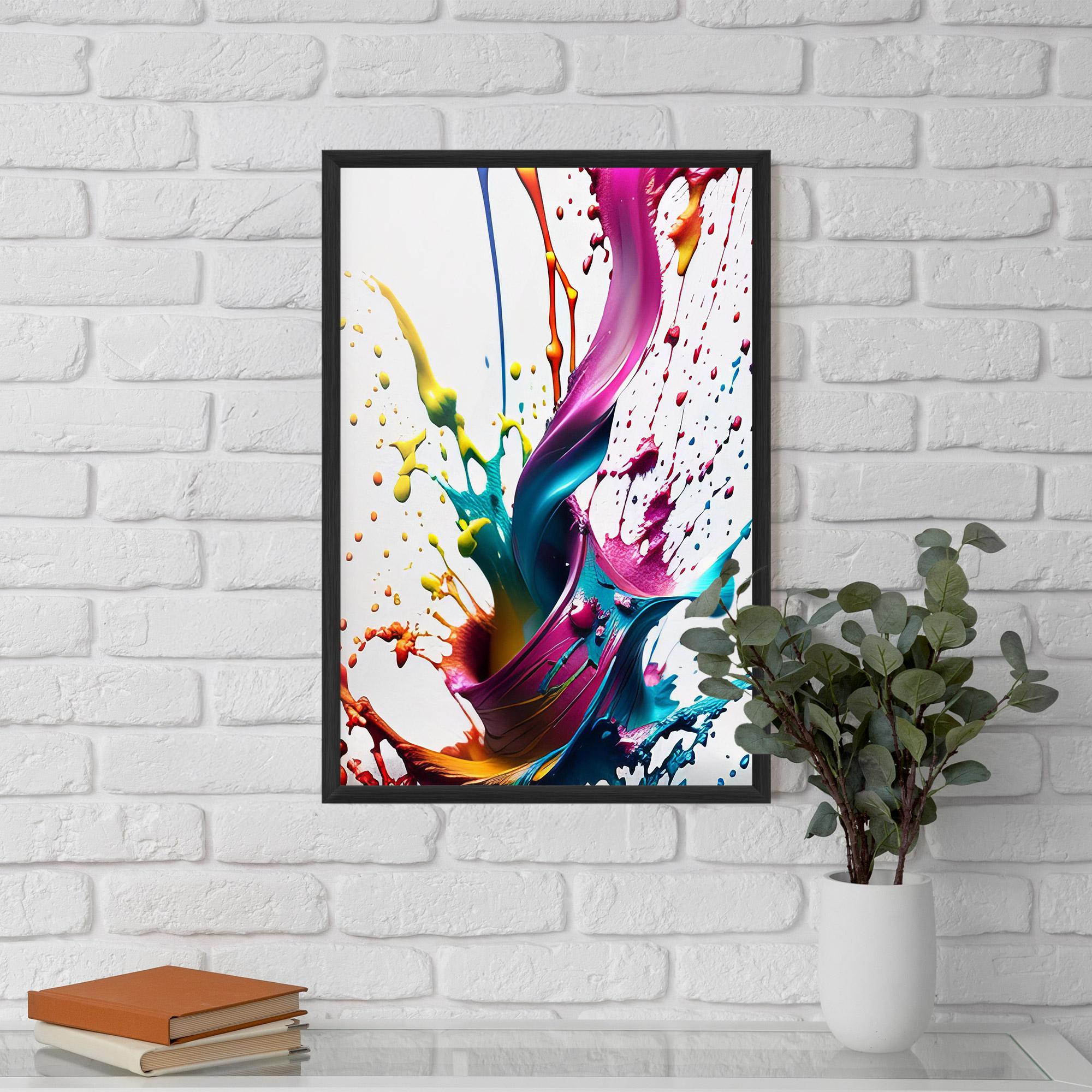 Keretezett Poszter Purple Blue Splash mockup 5