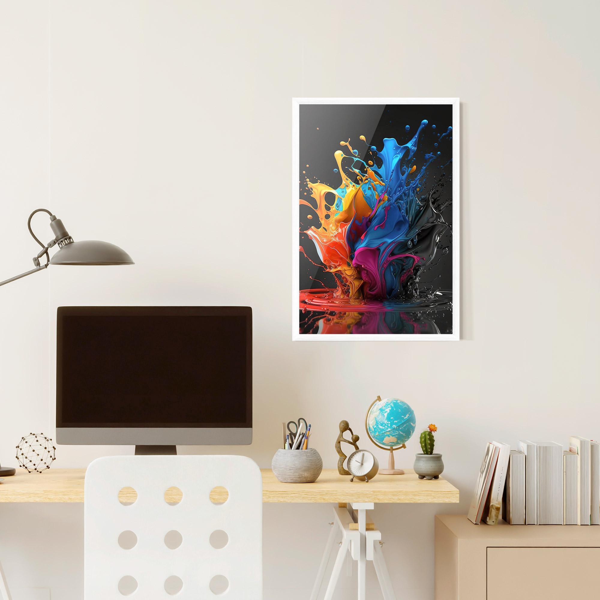 Keretezett Poszter Black Blue Splash mockup 6