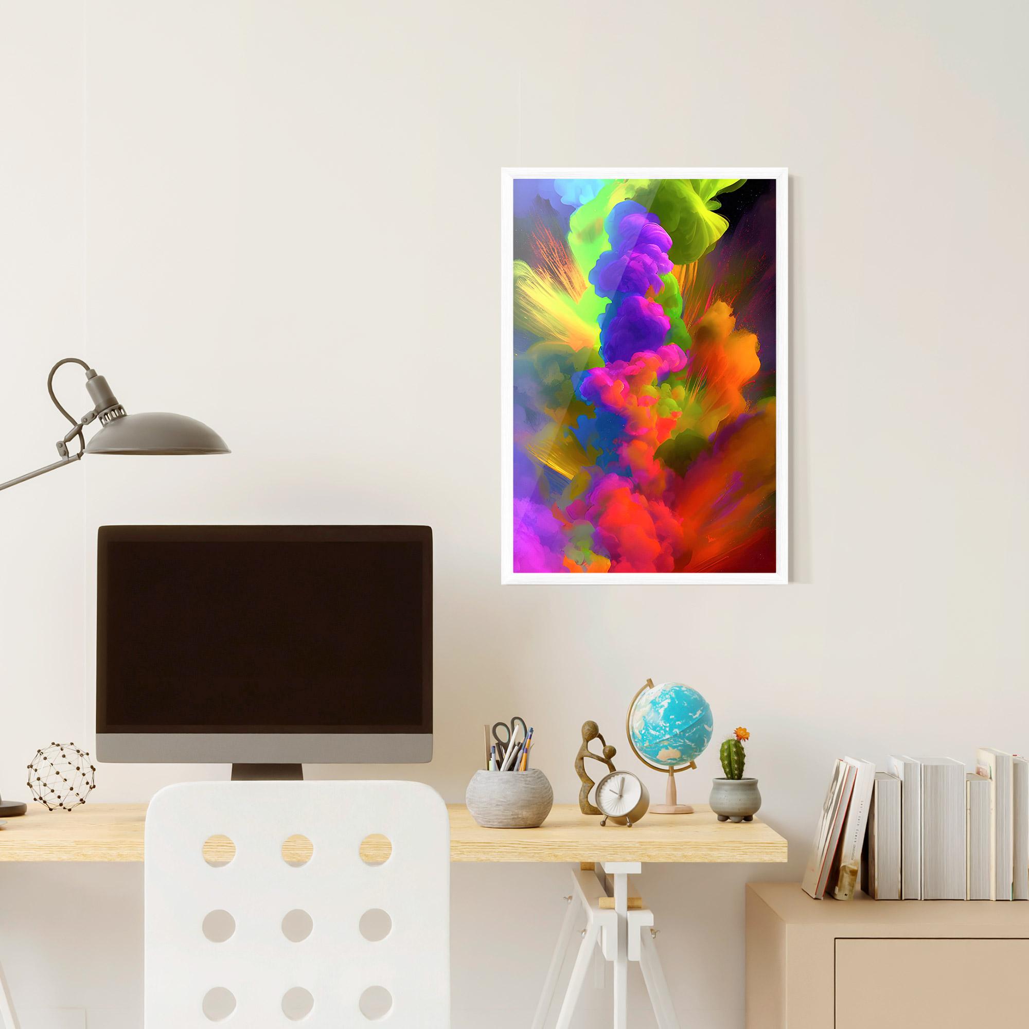 Keretezett Poszter Blurred Colorful Smoke mockup 6