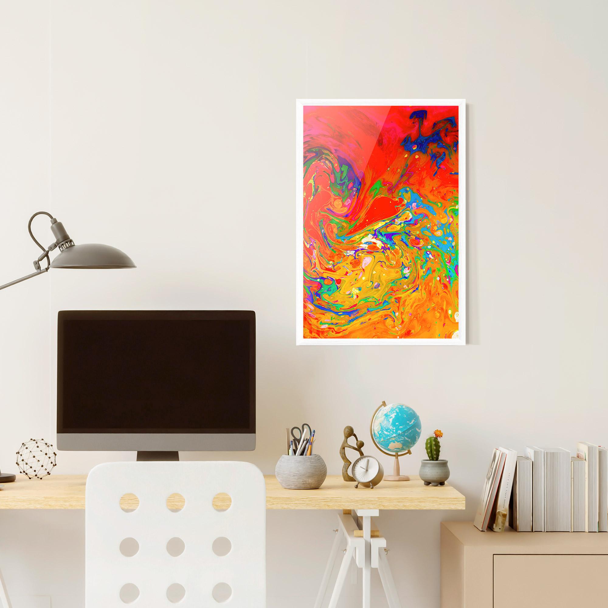 Keretezett Poszter Marbling Orange Art mockup 6