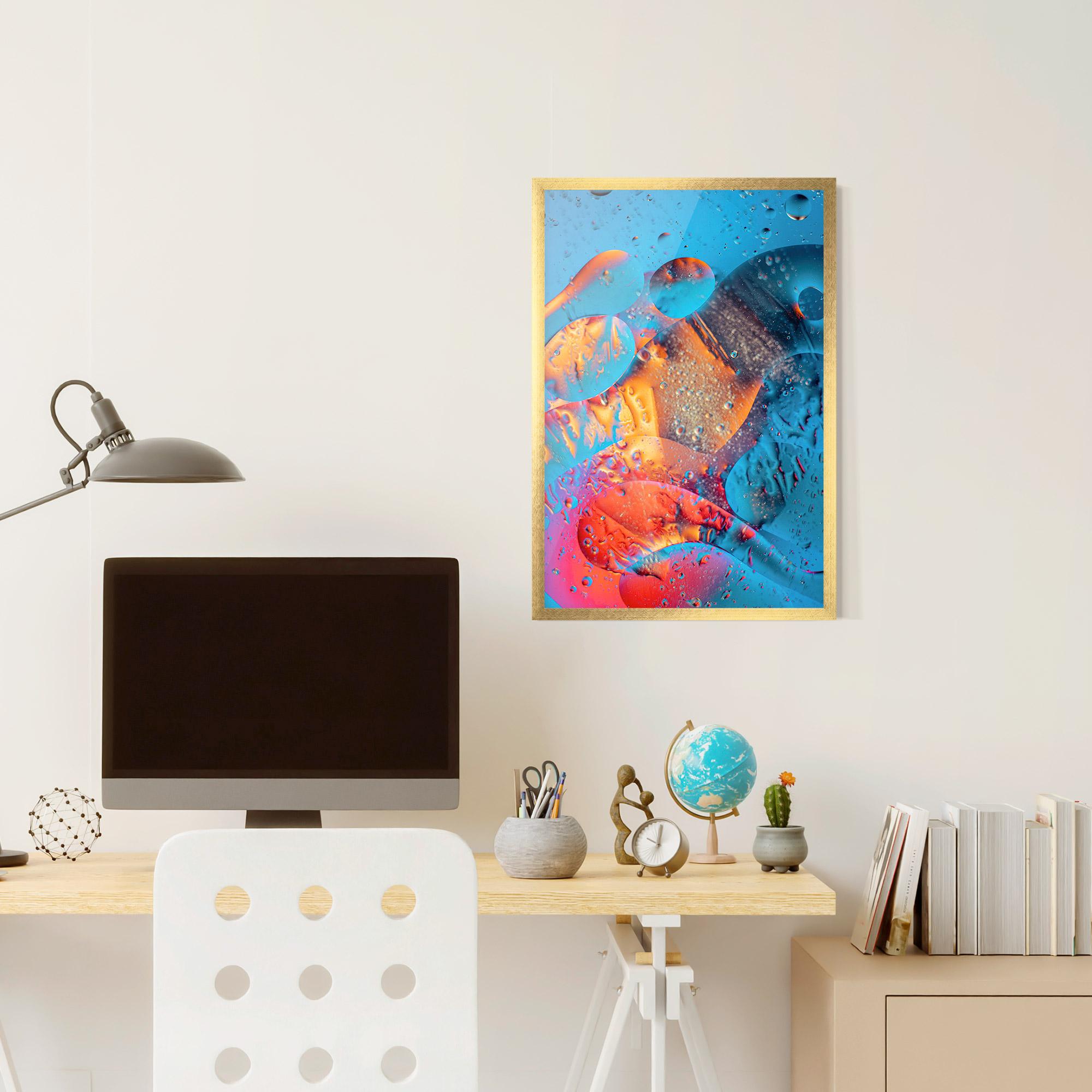 Keretezett Poszter Blue Orange Drops mockup 6